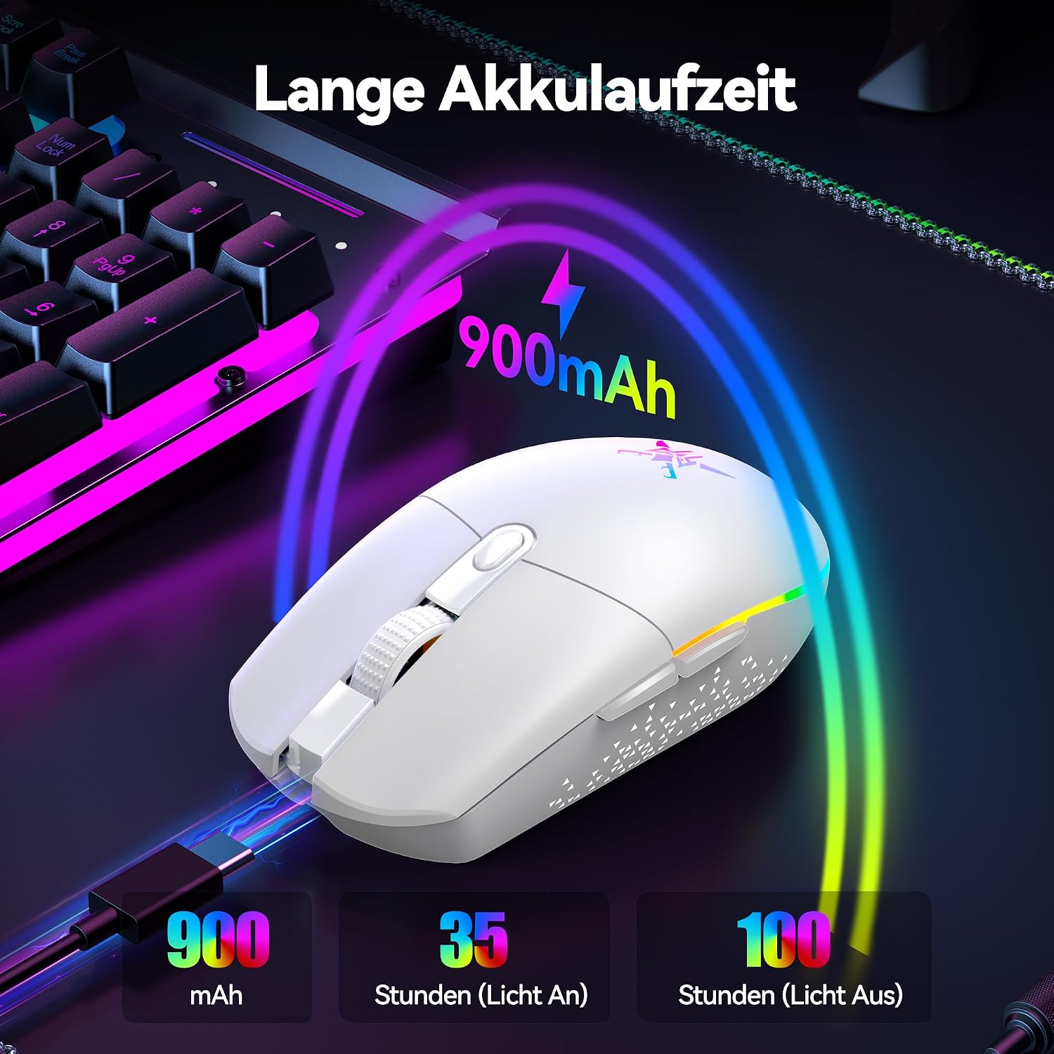 Thumbnail 2 de TECKNET Gaming-Maus 8000 DPI