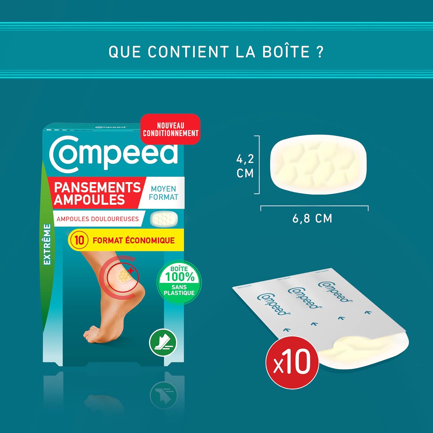 Detalle 2 de Compeed® Pansements Ampoules Extrême Hydrocolloïde (10 pansements) – effet seconde peau