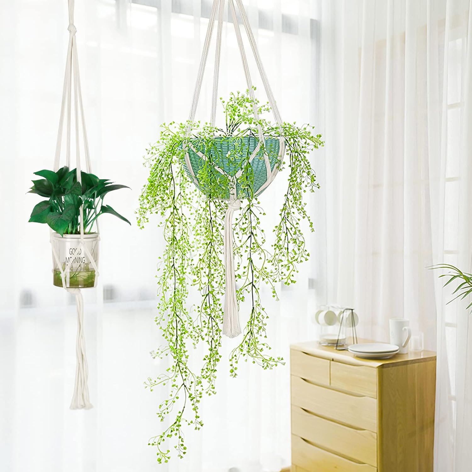 Thumbnail 5 de flintronic Hanging Planters Baskets 80cm pack