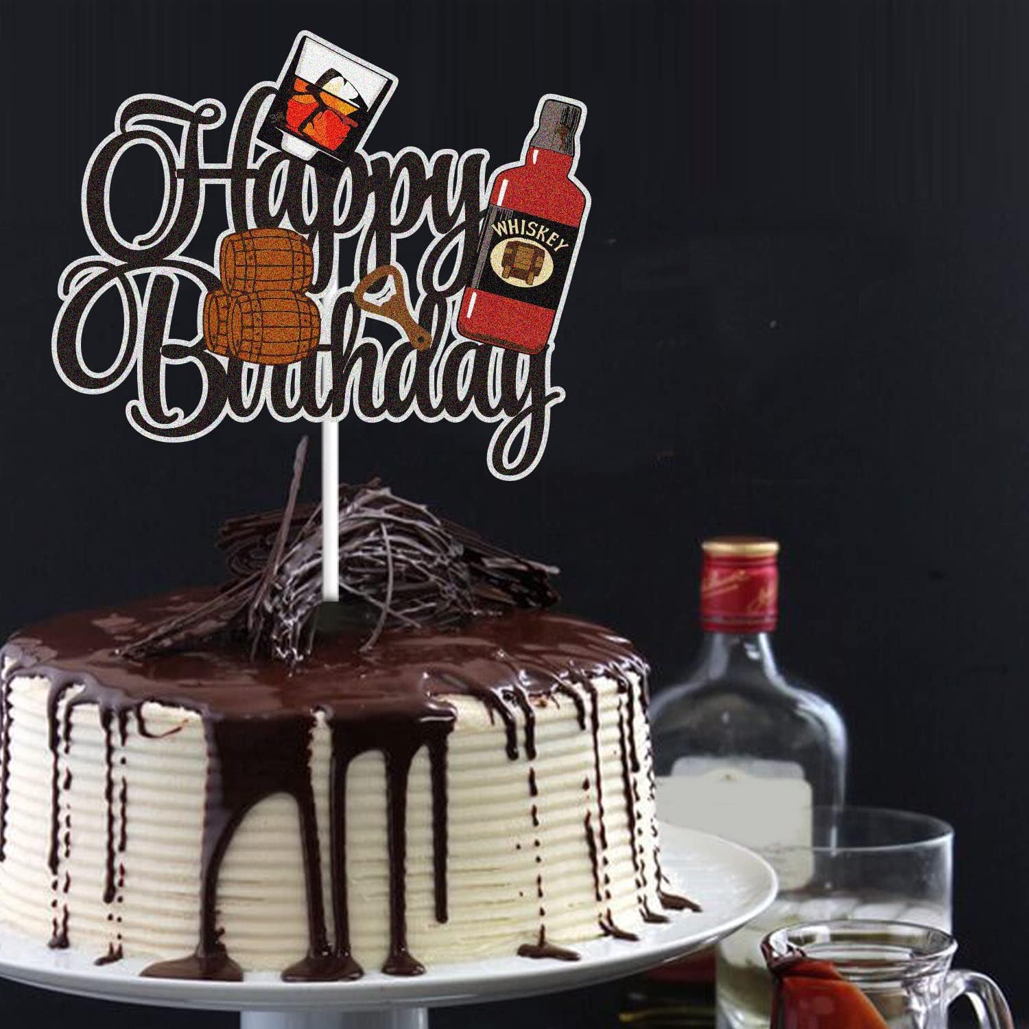 Detalle de Whiskey Birthday Cake Topper 6-Inch