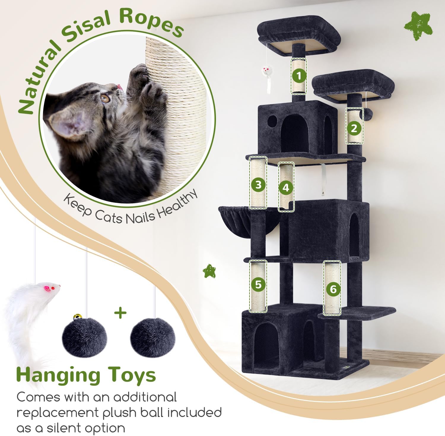 Detalle 1 de Globlazer Cat Tree, 71-Inch