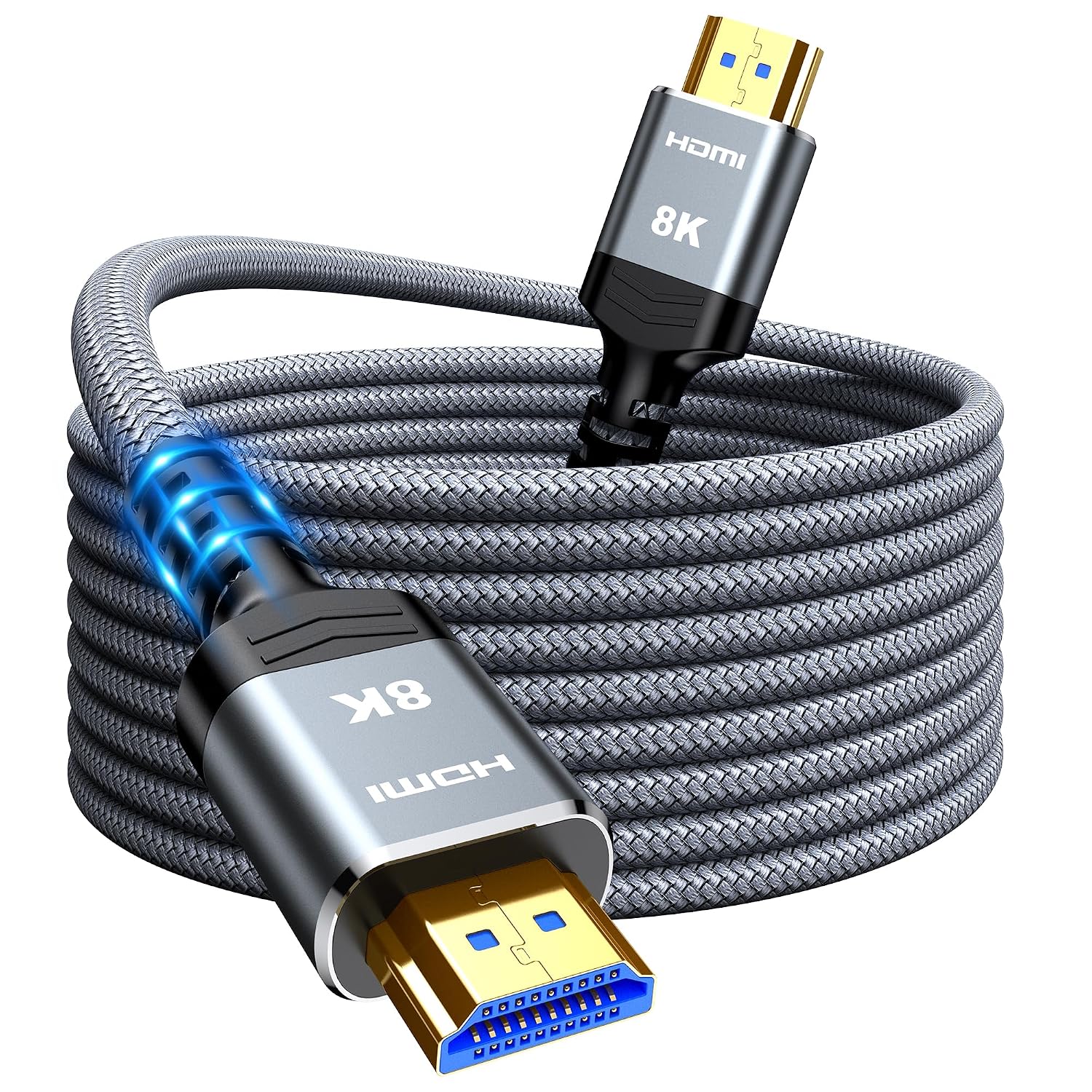 Detalle de SNOWKIDS Glasfaser HDMI Kabel 15 m – 8K/HDMI 2.1 (48 Gbps) für 8K@60Hz und 4K@120Hz