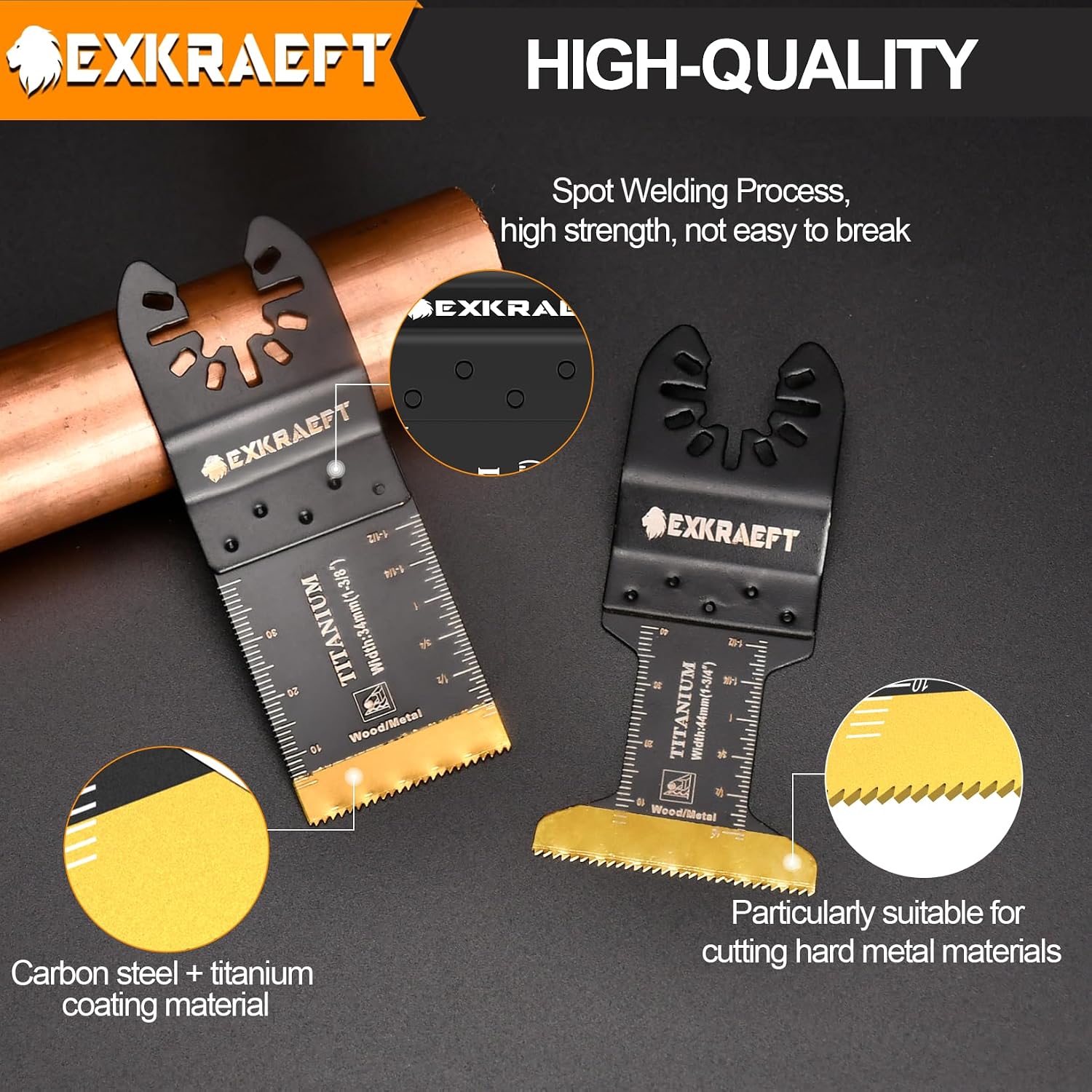 Thumbnail 5 de 125Pcs Multi Tool Blade Kit for Oscillating Saw – Universal Set for Milwaukee, Ryobi, Fein, Dremel and More