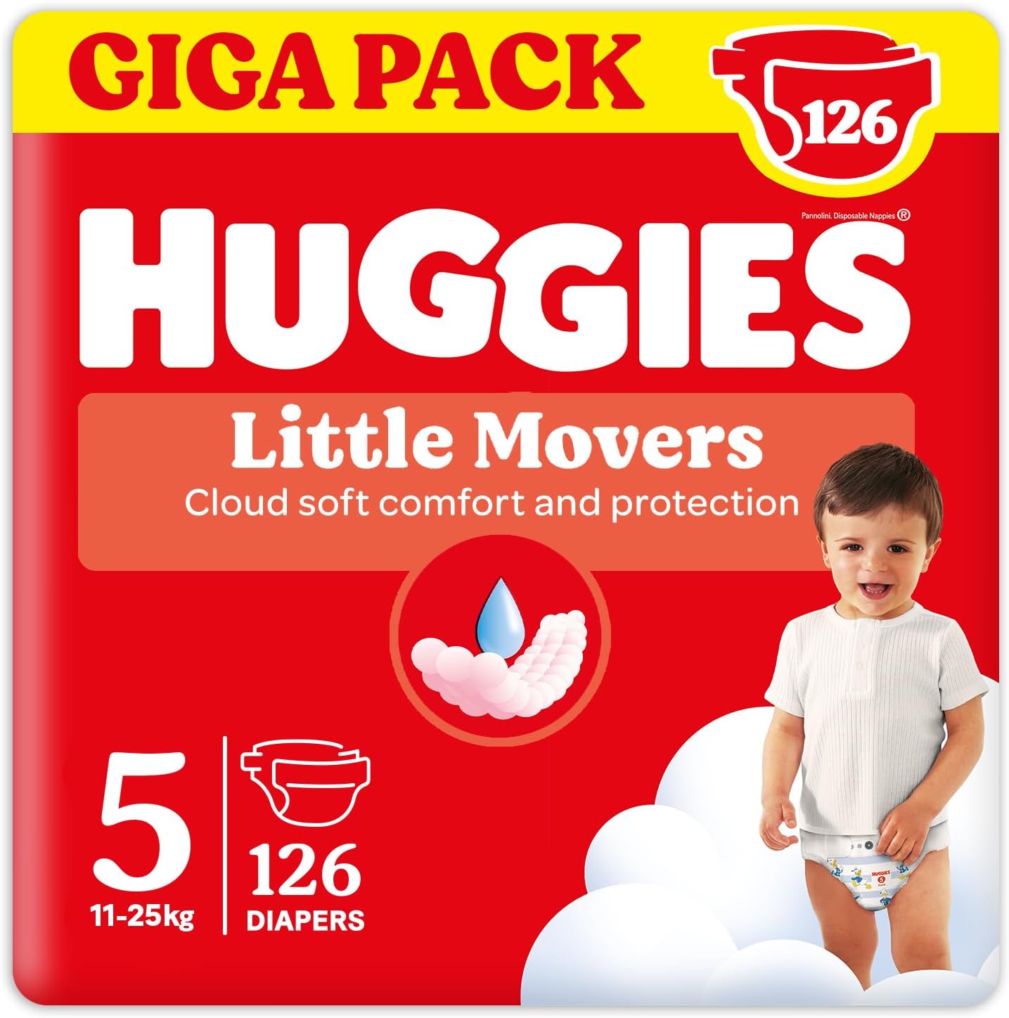 Detalle de HUGGIES Little Movers Taglia 5 126 pannolini đź§·