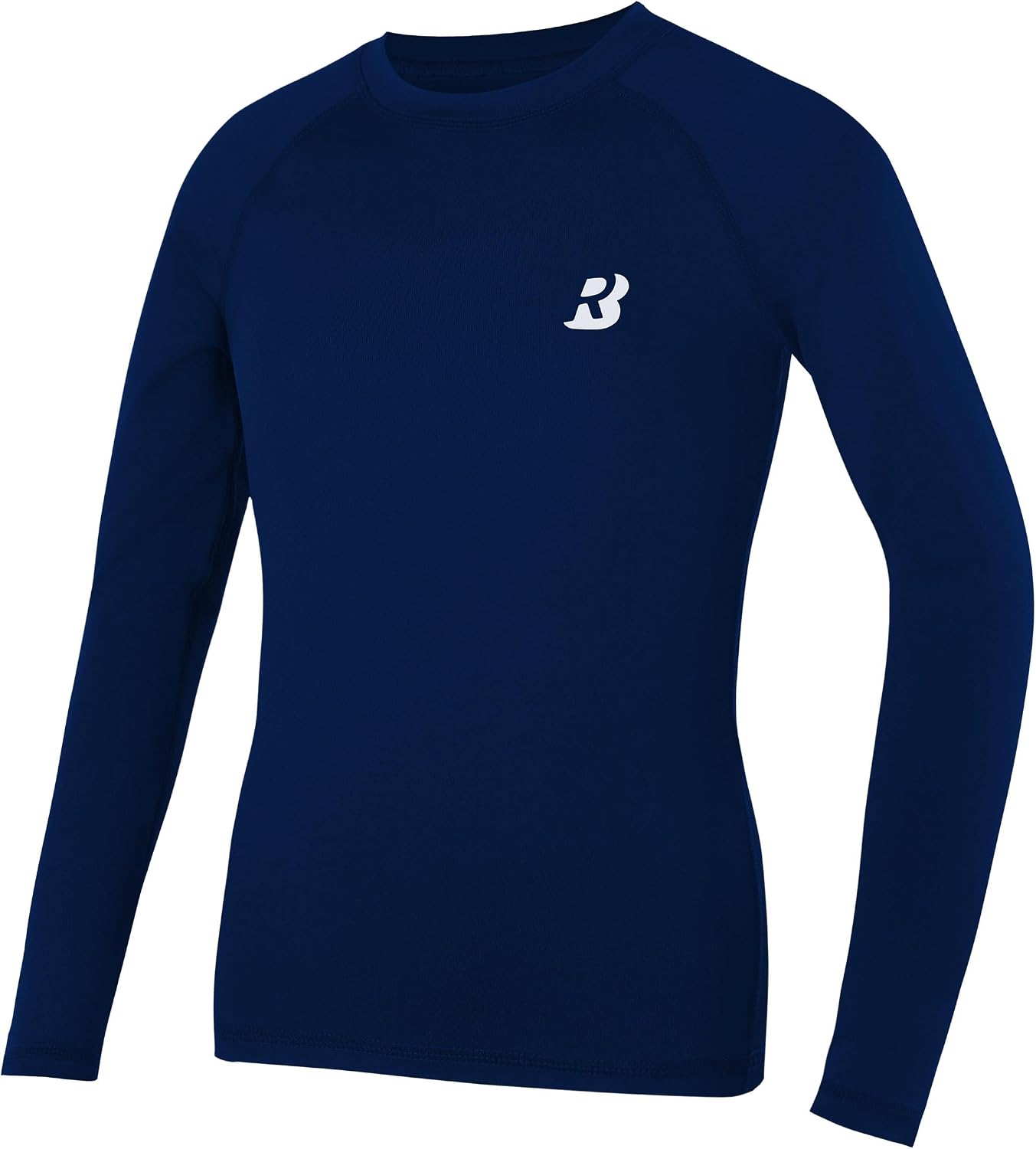 Detalle de Roadbox Boys Base Layer Tops (1–2 Pack): Kids Compression Shirts for Long & Short Sleeve Sports