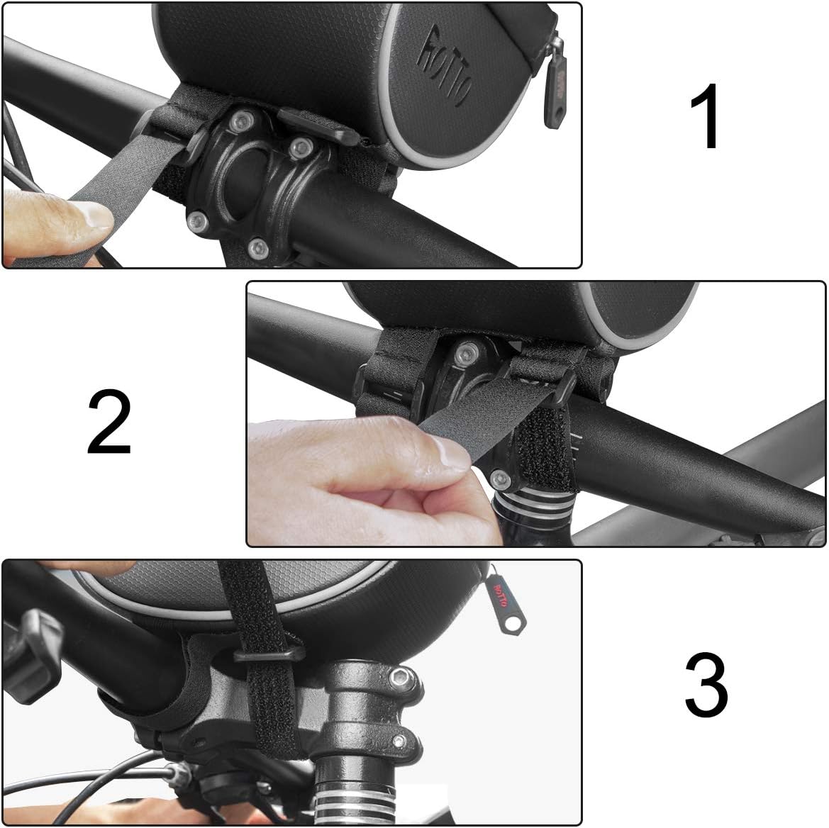Detalle de ROTTO Fahrrad Lenkertasche – wasserdichte Handyhalterung mit Touchscreen, 7 Zoll, inklusive Regenschutz (Upgrade-Version)