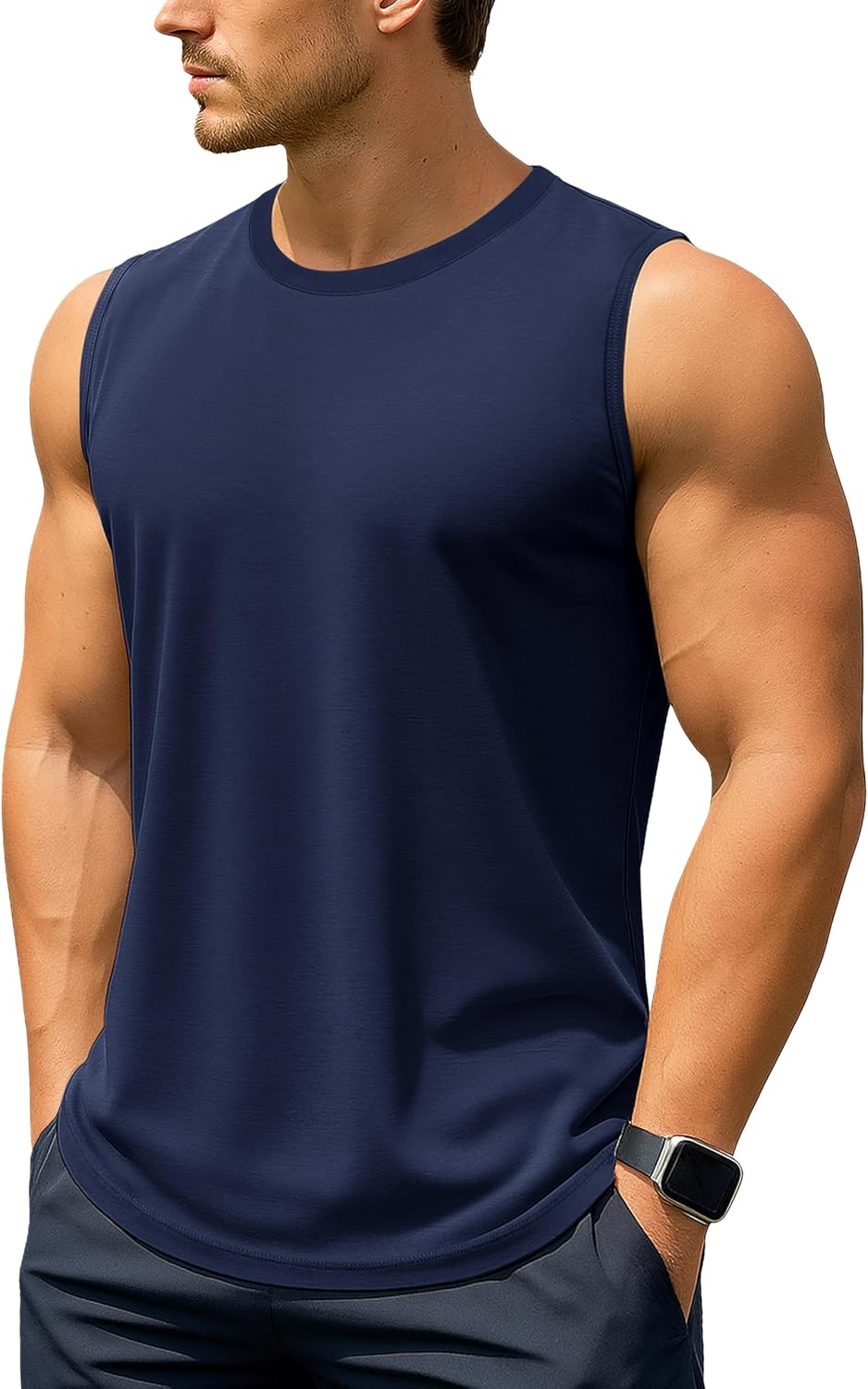 Thumbnail 6 de TACVASEN Men's Vests UPF 50+ Cotton Workout Tank Top