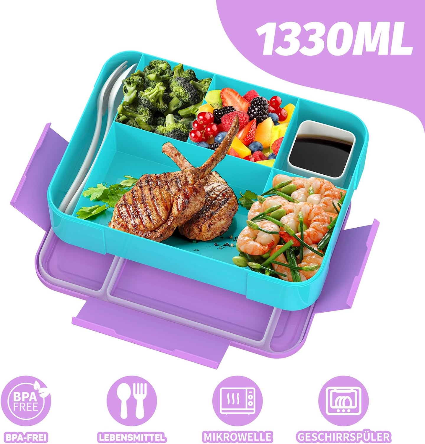 Detalle 2 de SWVIODMT Brotdose 1300 ml 🍱