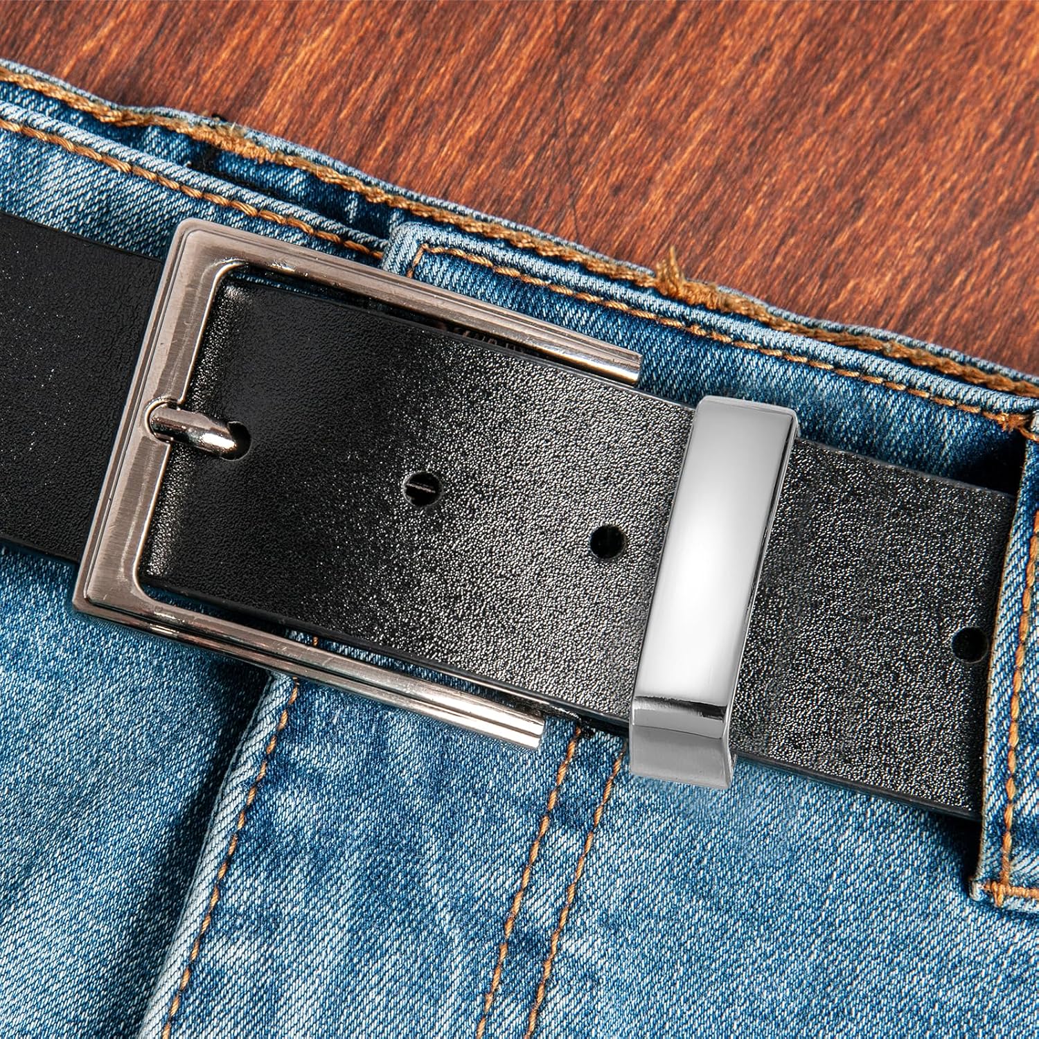 Detalle de PATIKIL Belt Loop Keepers – Alloy Belt Strap Ring for DIY Fixes
