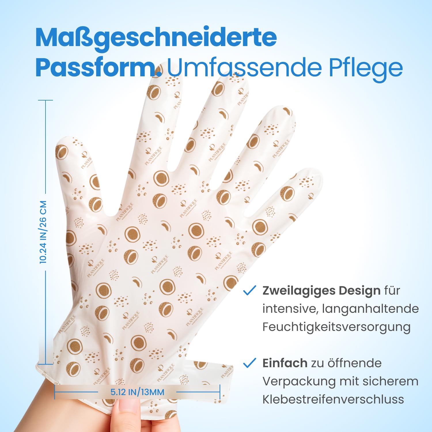 Detalle de Plantifique Koreanische Handmasken – Intensive Feuchtigkeit für sehr trockene Hände (4 Paar)