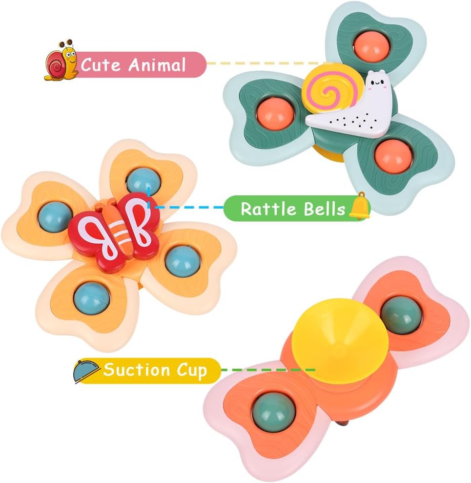 Thumbnail 2 de Ainiv 3PCS Suction Cup Spinner Toy – Baby Sensory Spinners for 1+ Year, High Chair & Travel