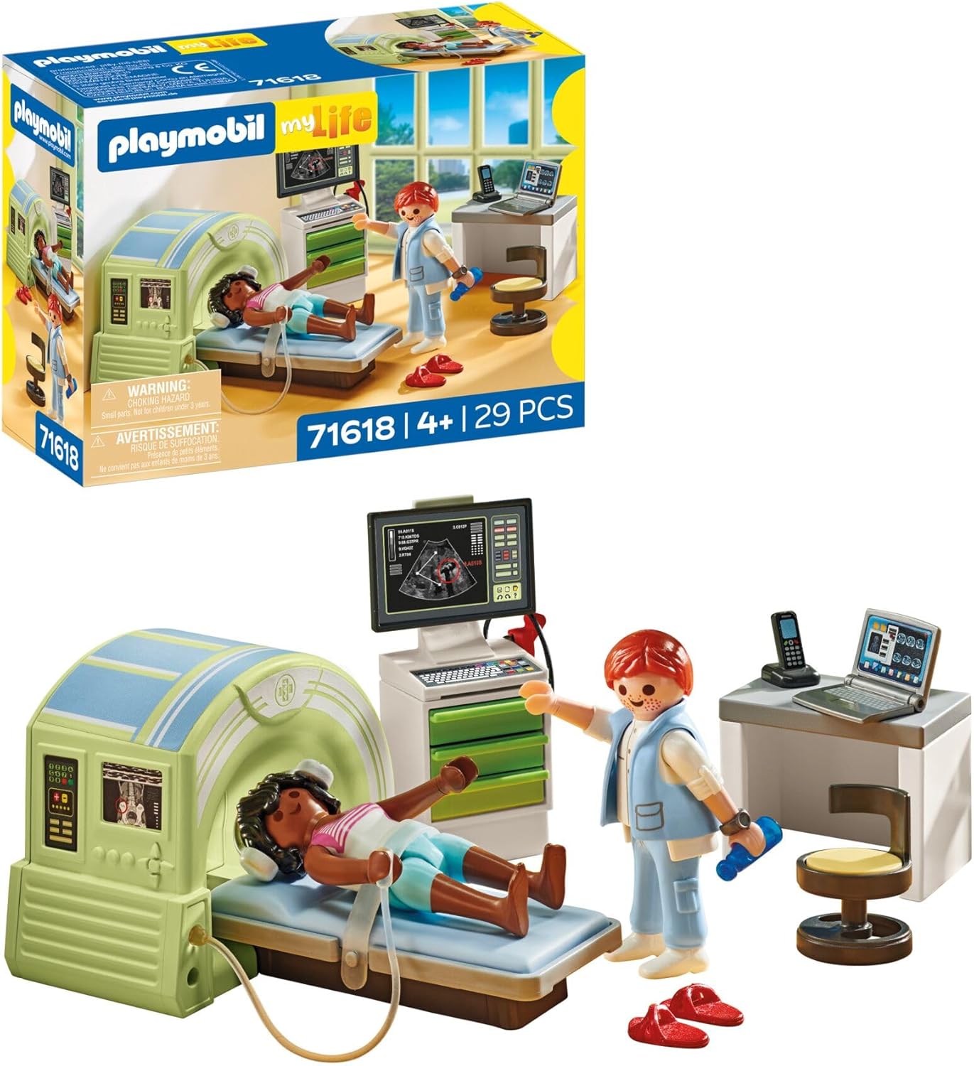 Detalle de PLAYMOBIL Action Heroes 71618 MRT mit Patient – realistische Radiologie-Spielwelt für Kinder ab 4 Jahren