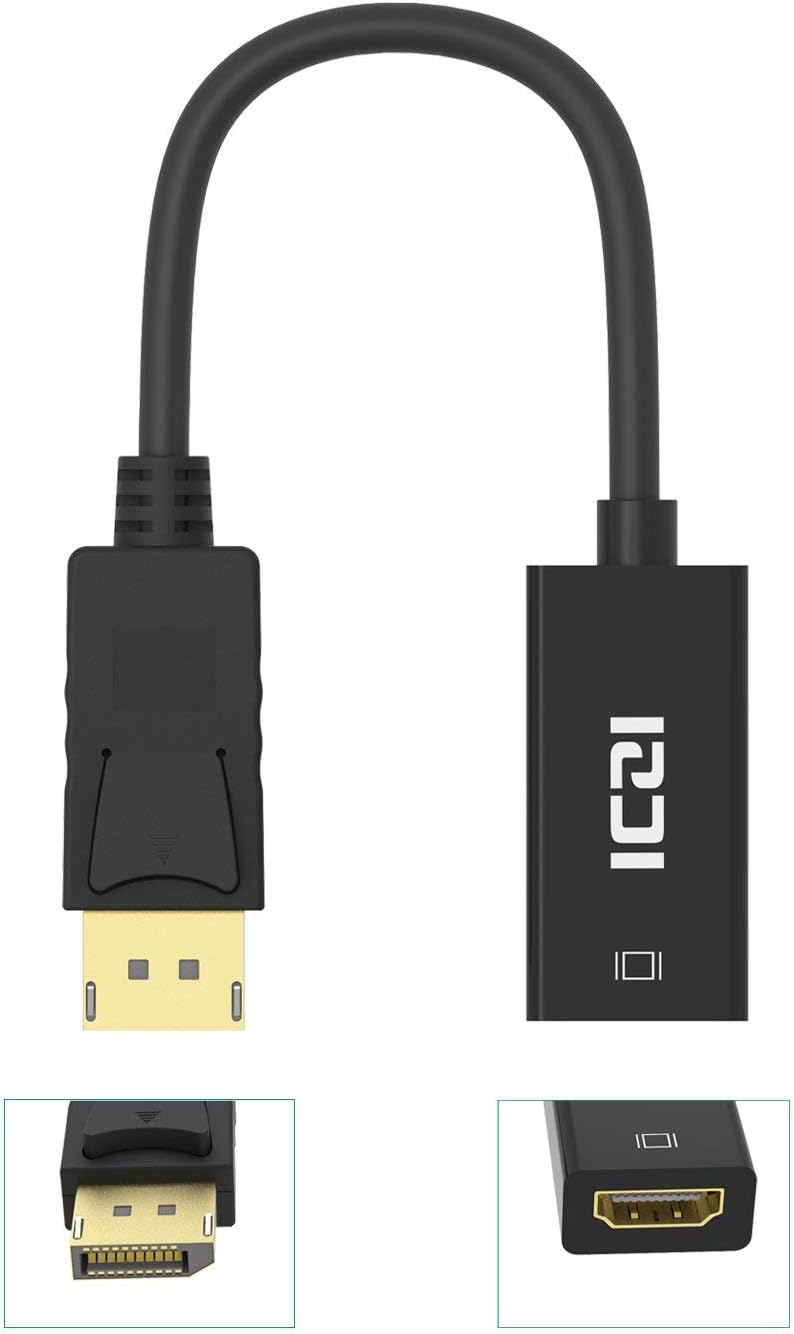 Thumbnail 6 de ICZI DisplayPort to HDMI Adapter 4K — Gold-Plated DP to HDMI Converter (Male to Female) 4K@30Hz, 2K@60Hz, 1080P@120Hz