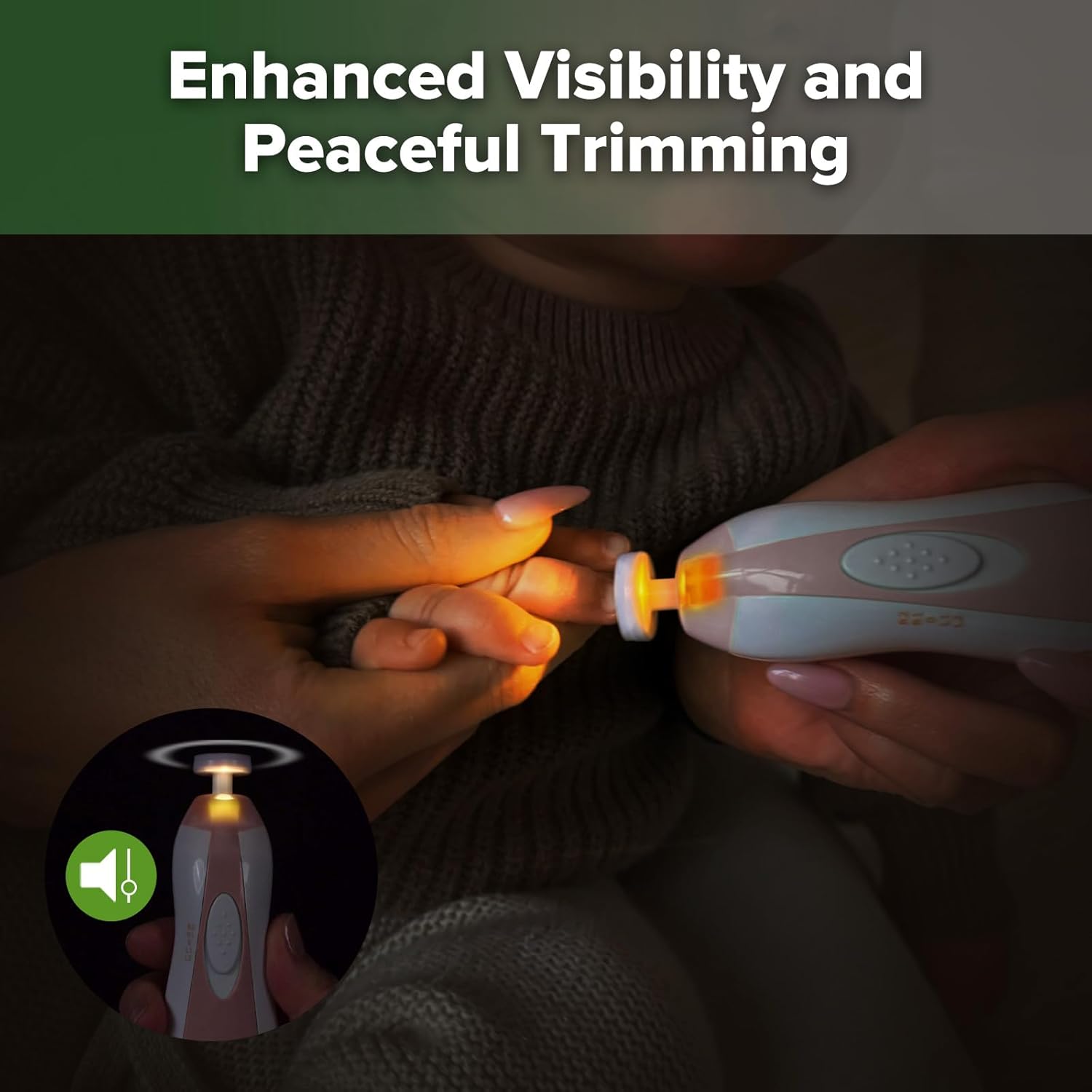 Thumbnail 5 de haakaa Coupe-ongles électrique pour bébés avec LED et 6 têtes (kit de lime) – Rose