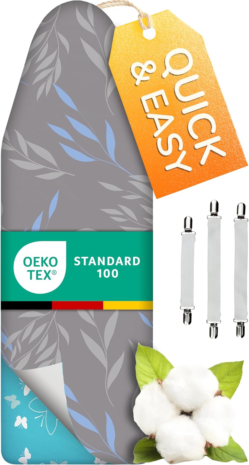 Detalle de Super Soft 5 Layer Turbo Ironing Board Cover (XL, 125 x 45 cm) – 100% Cotton Top, High-Speed Steam Reflection
