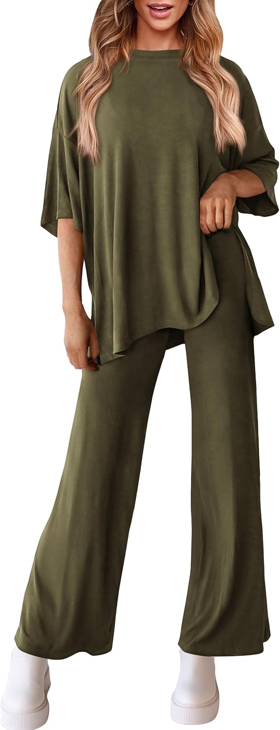 Detalle de PRETTYGARDEN Two Piece Sets for Women: Summer Lounge Set in 2-Piece Knitted Comfort