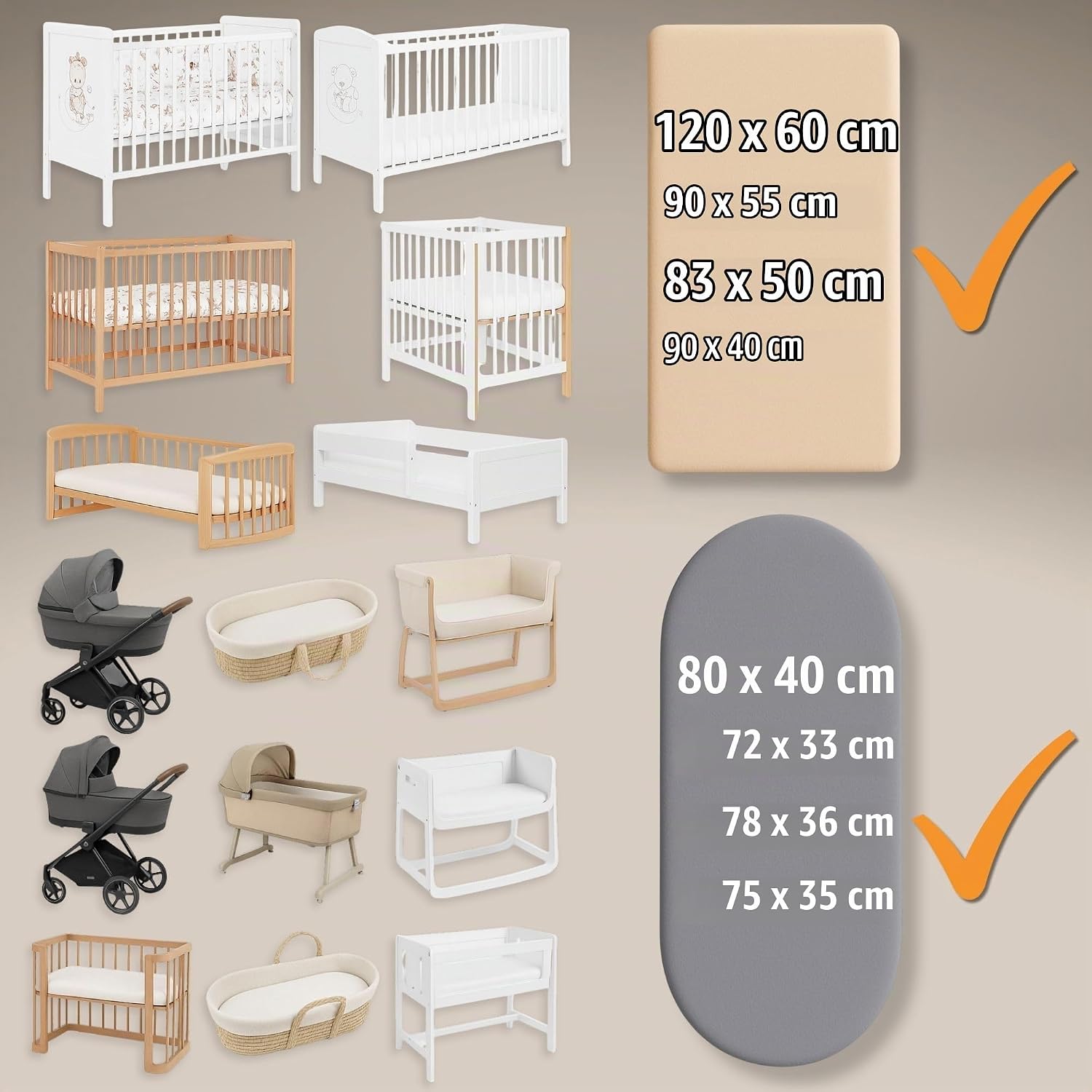 Thumbnail 4 de Totsy Baby PDZ811_MULTI_75X35 – zestaw prześcieradeł do wózka 75 × 35 cm