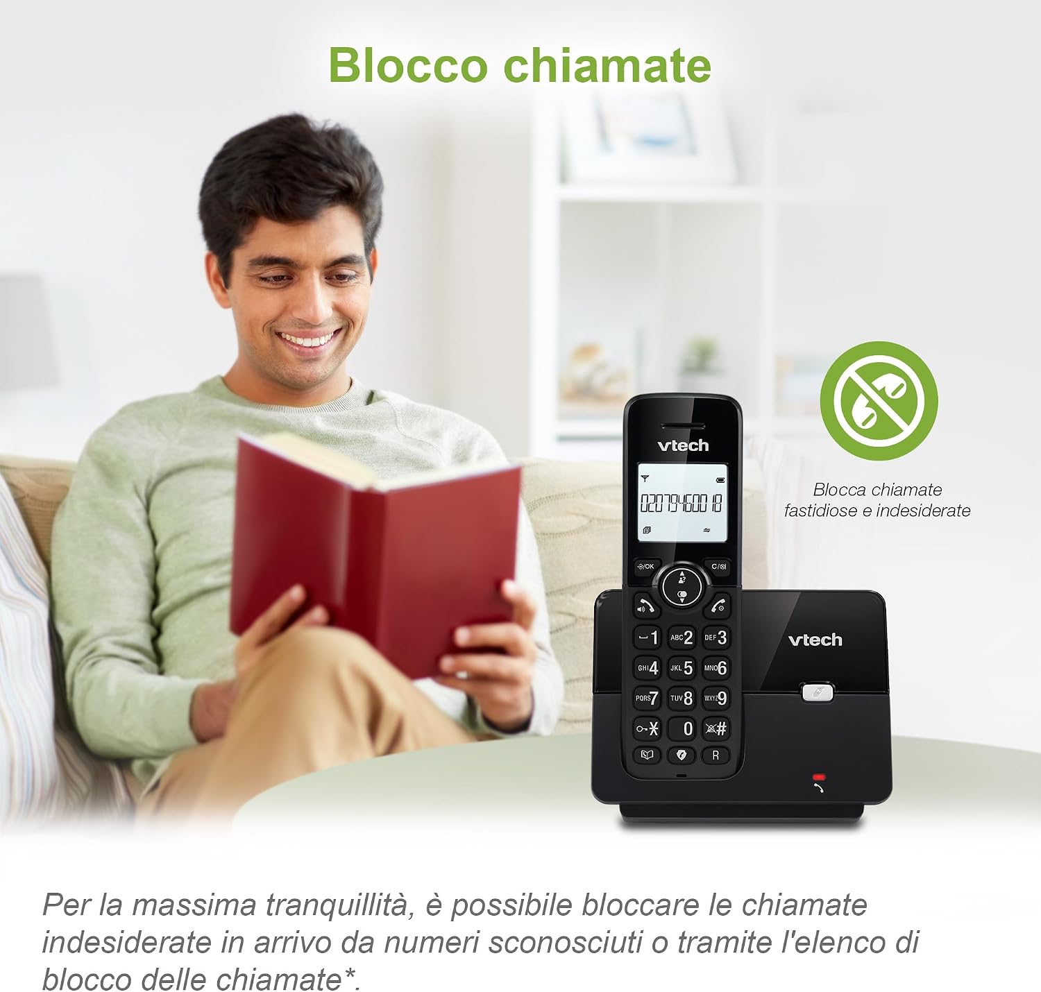 Detalle 2 de VTech CS2000: telefono cordless DECT con vivavoce e blocco chiamate per casa