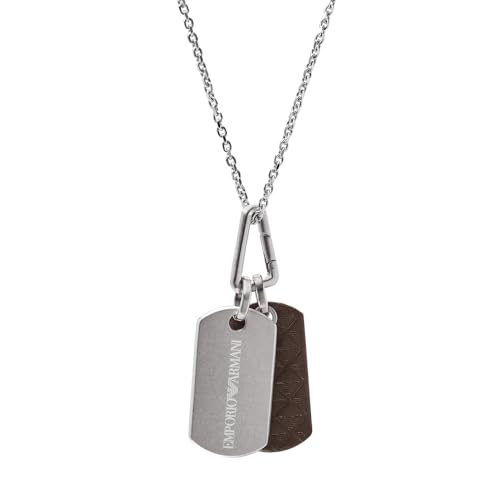 Detalle de ARMANI Jewelry par Emporio Armani – Chaîne/Bracelet en acier inoxydable, finition mate argentée, fermoir mousqueton