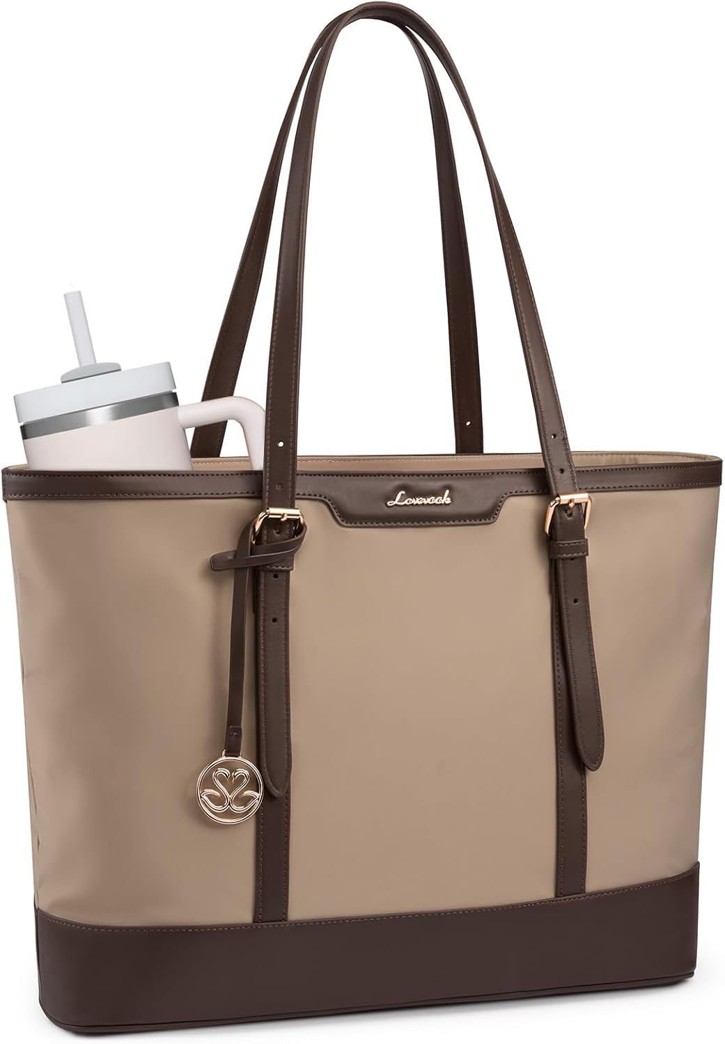 Thumbnail 6 de LOVEVOOK large tote bag handbag for women with waterproof PU base and 15.6-inch laptop compartment