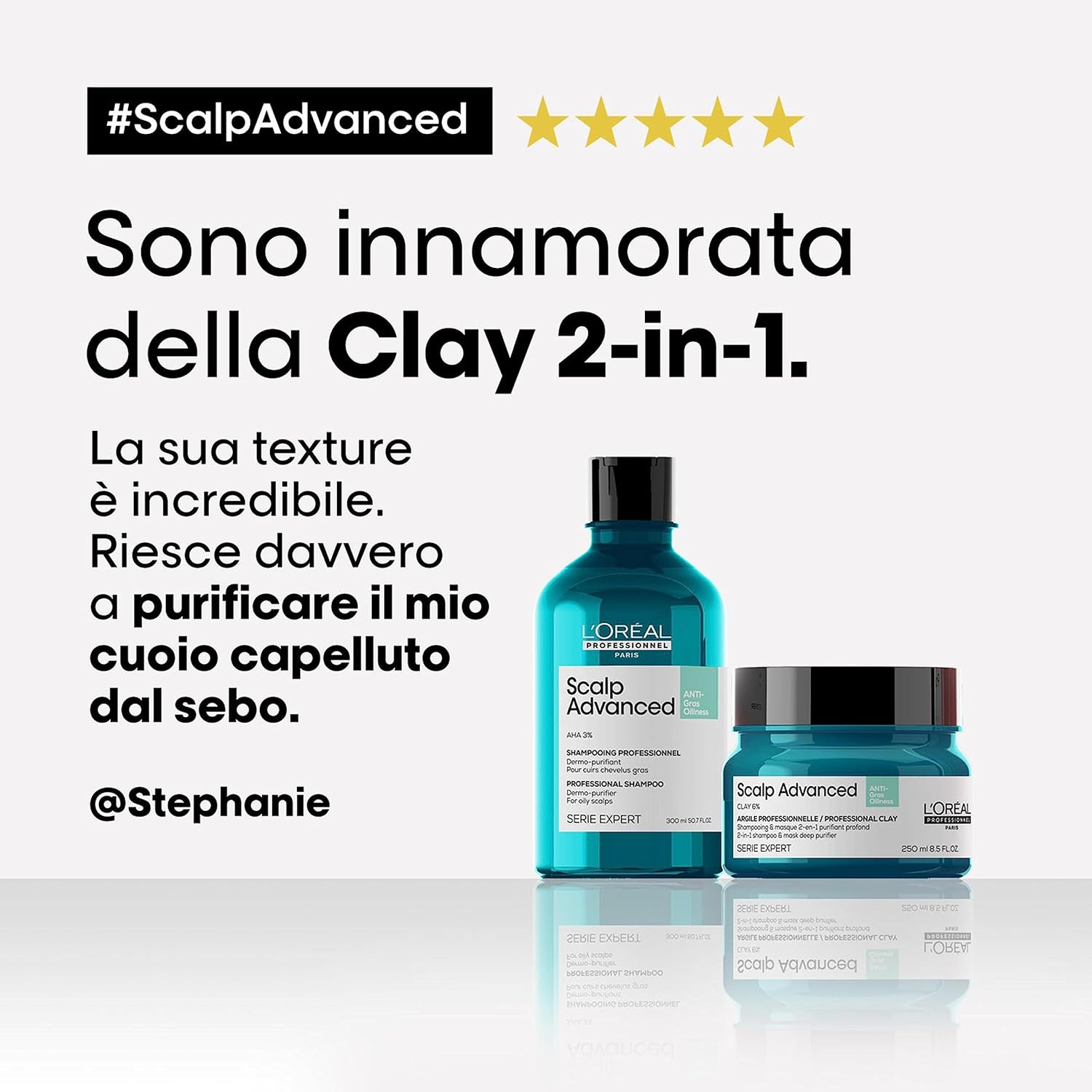 Thumbnail 5 de L'Oréal Professionnel Paris Shampoo Lenitivo Scalp Advanced al 3% AHA per cuoio capelluto grasso, effetto rinfrescante (500 ml)
