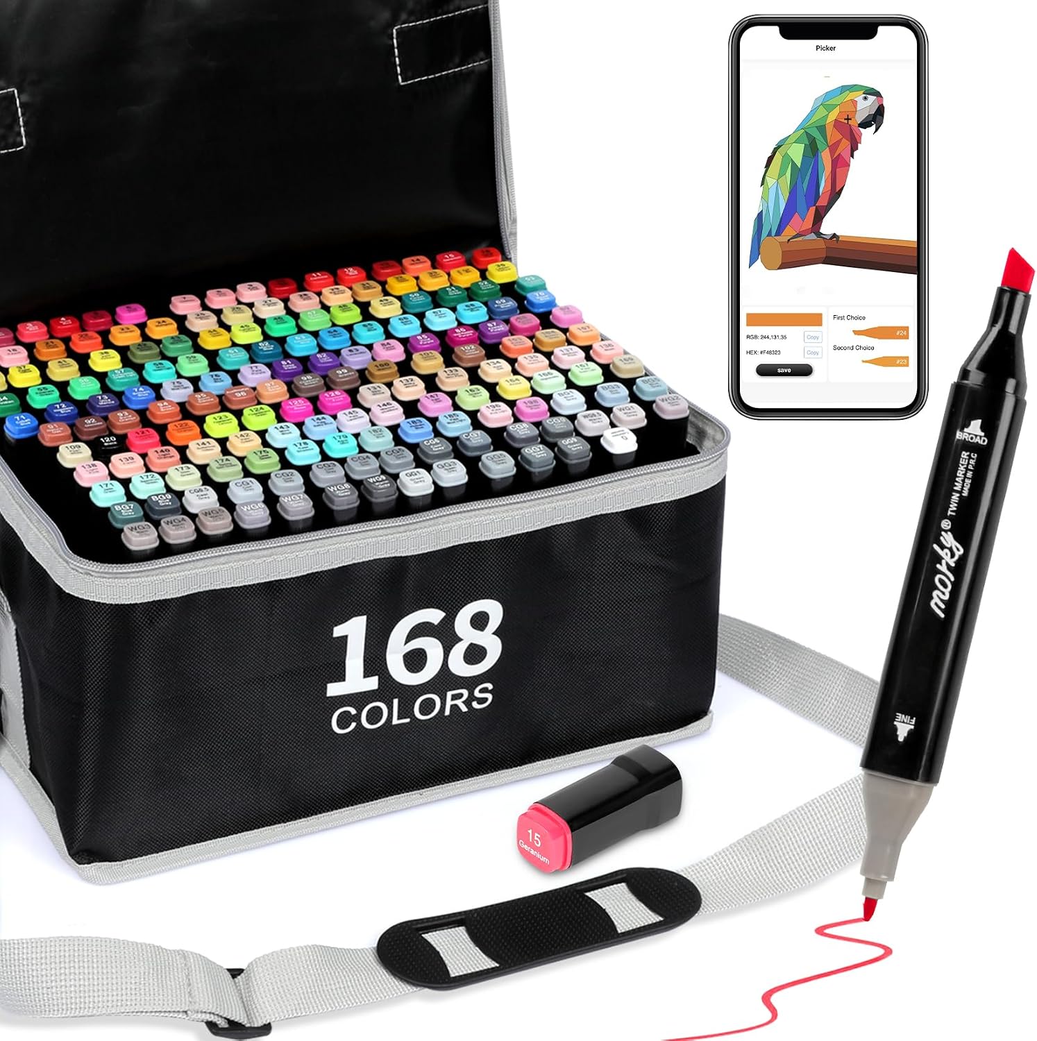 Thumbnail 6 de AEDAGA 80 Colours Alcohol Markers with Free App (Alcohol Pens for Anime, Manga, Sketching & Calligraphy)