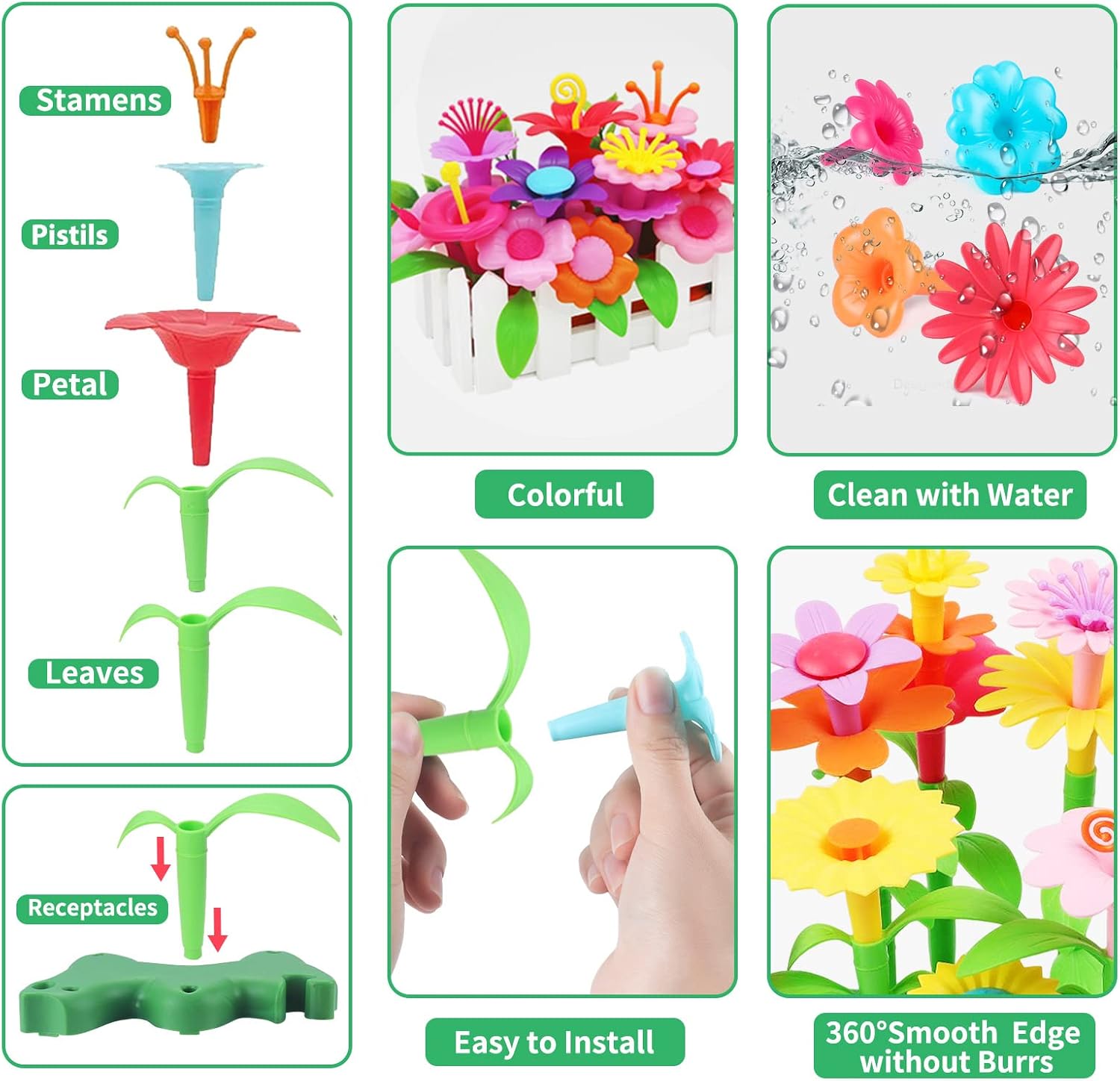 Thumbnail 1 de CENOVE Flower Garden Building Toy for Ages 3+ 🧩