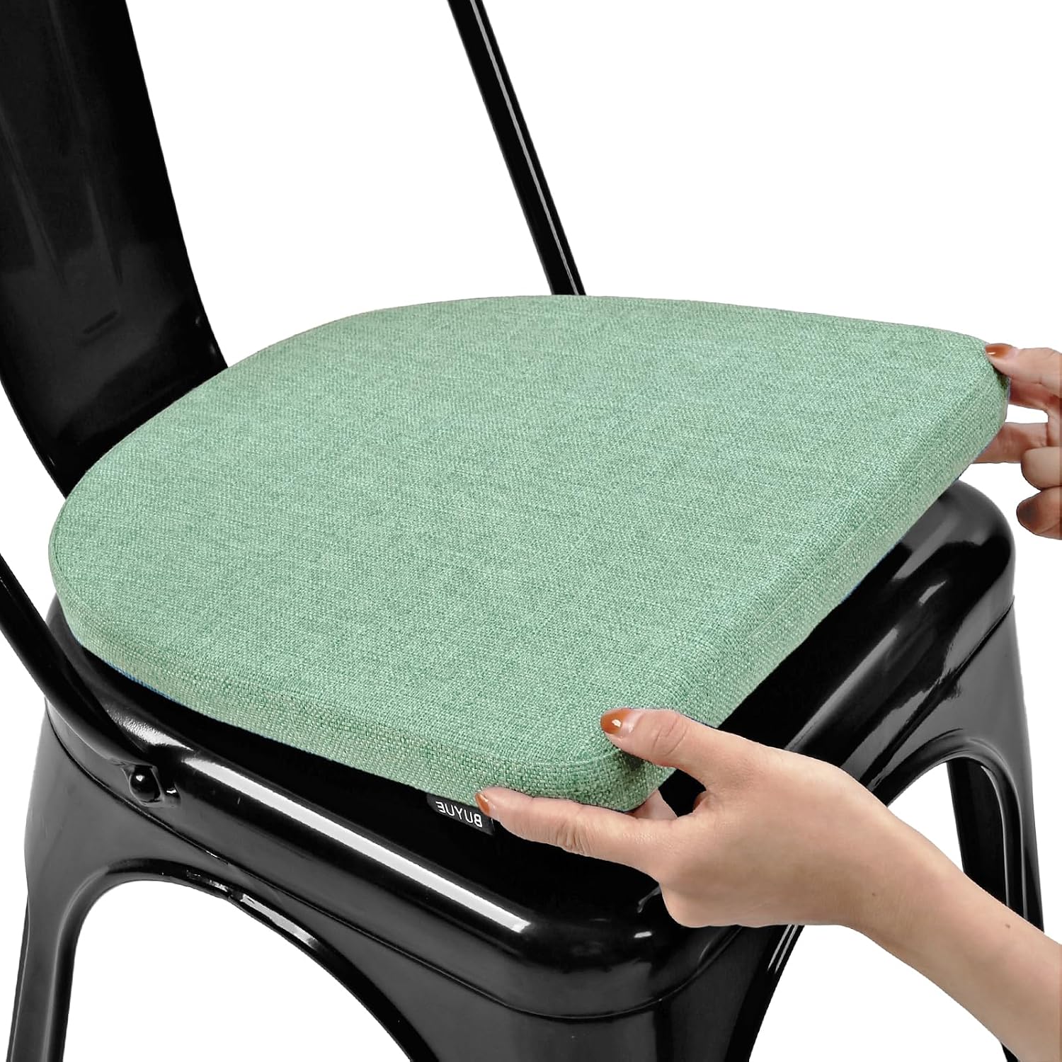 Thumbnail 6 de BUYUE Friendly Woven Fabric Magnetic Cushions for Metal Chairs (14x14, U-Shape) – Set of 4
