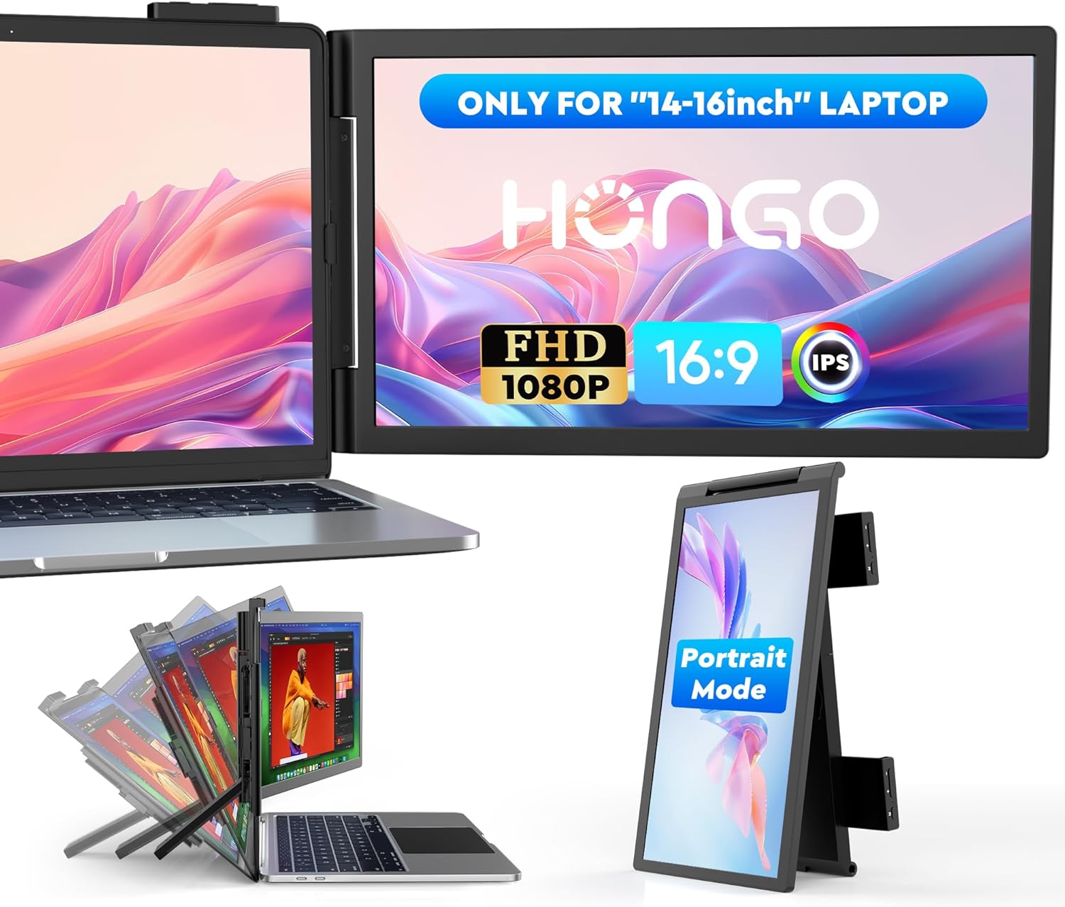 HONGO Laptop Screen Extender 14" FHD