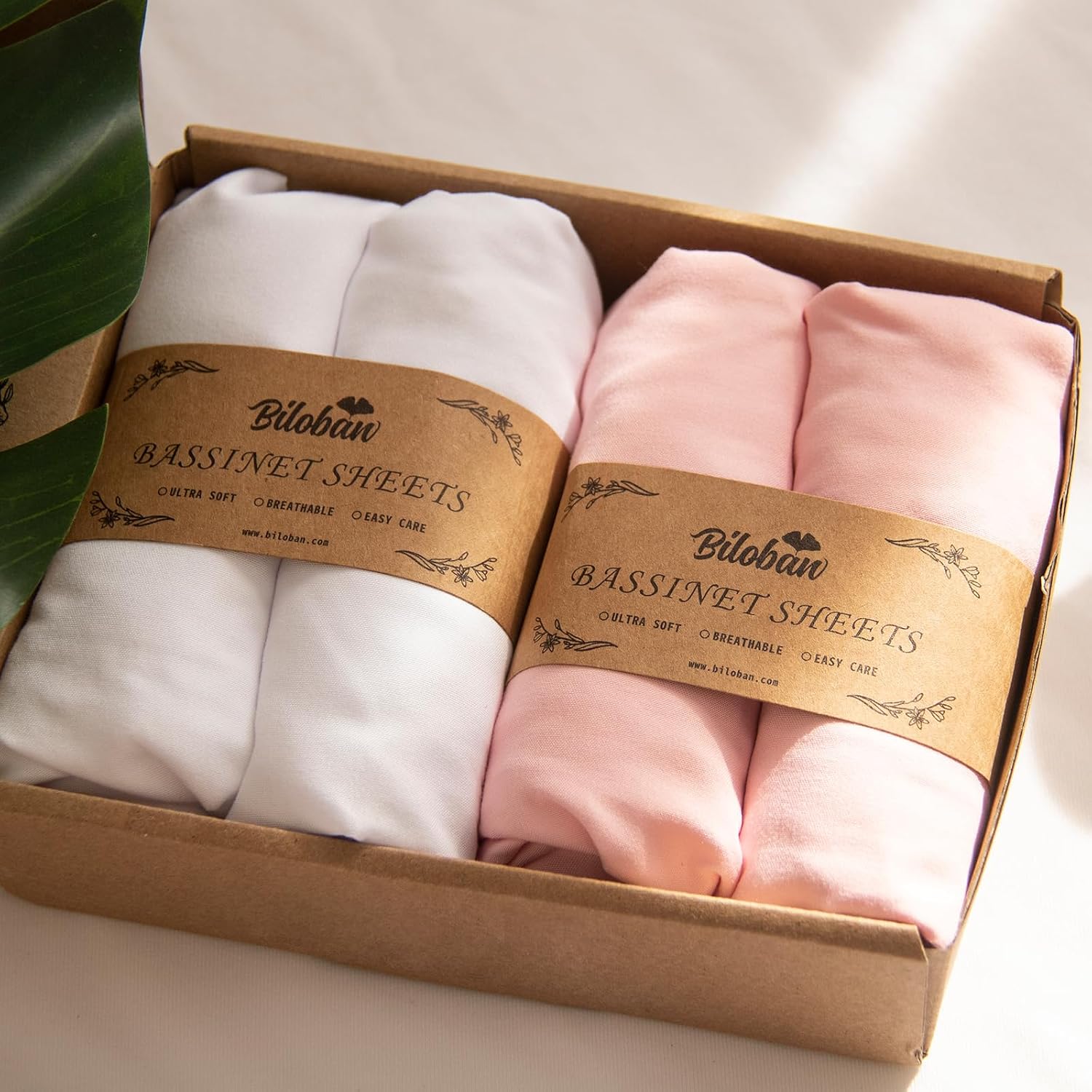 Detalle de Biloban Baby Bassinet Sheets, 4-Pack