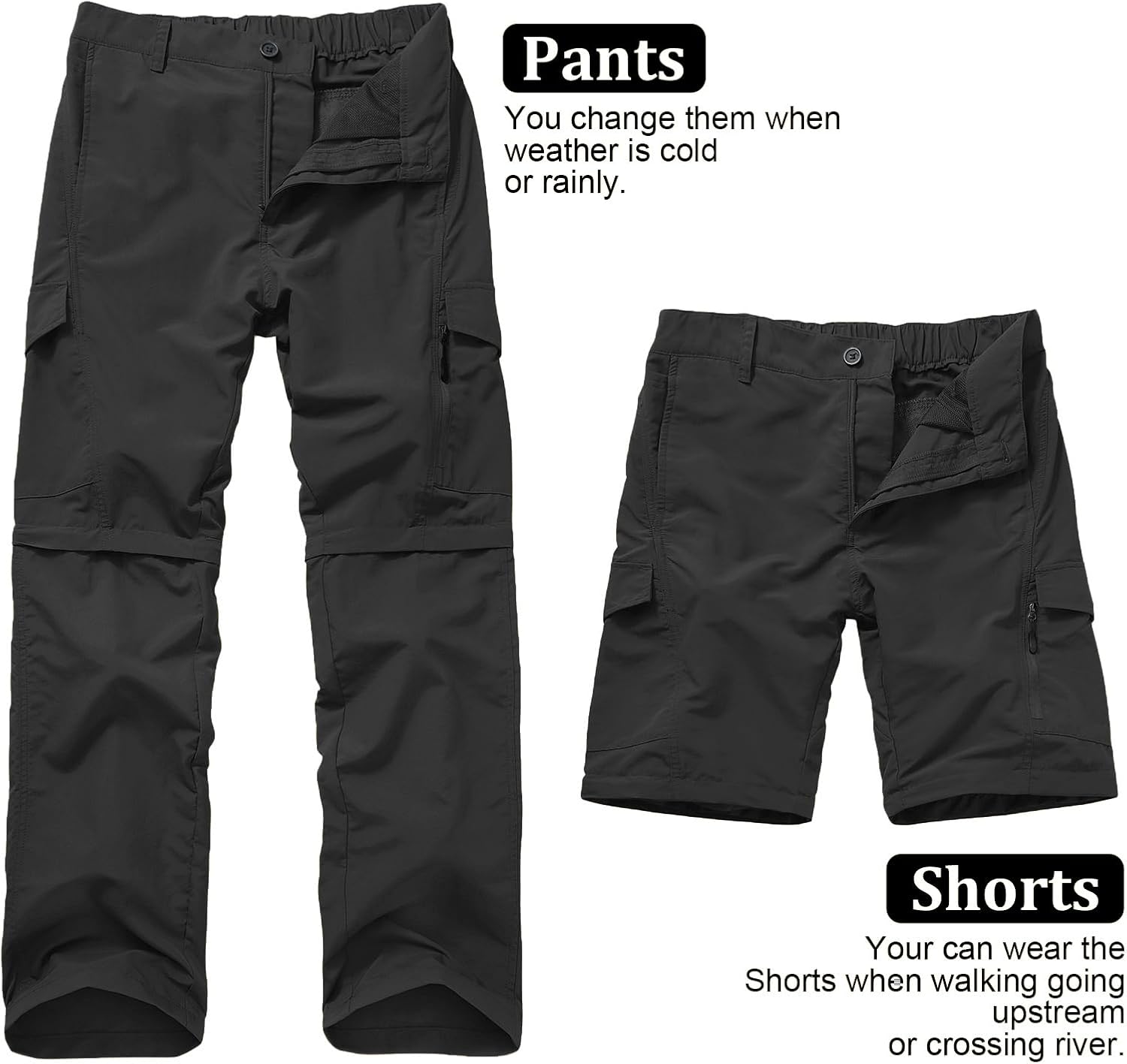 Thumbnail 4 de Jessie Kidden Hiking Trousers for Men | Quick Dry Convertible Lightweight, Breathable & Water-Repellent Cargo Pants