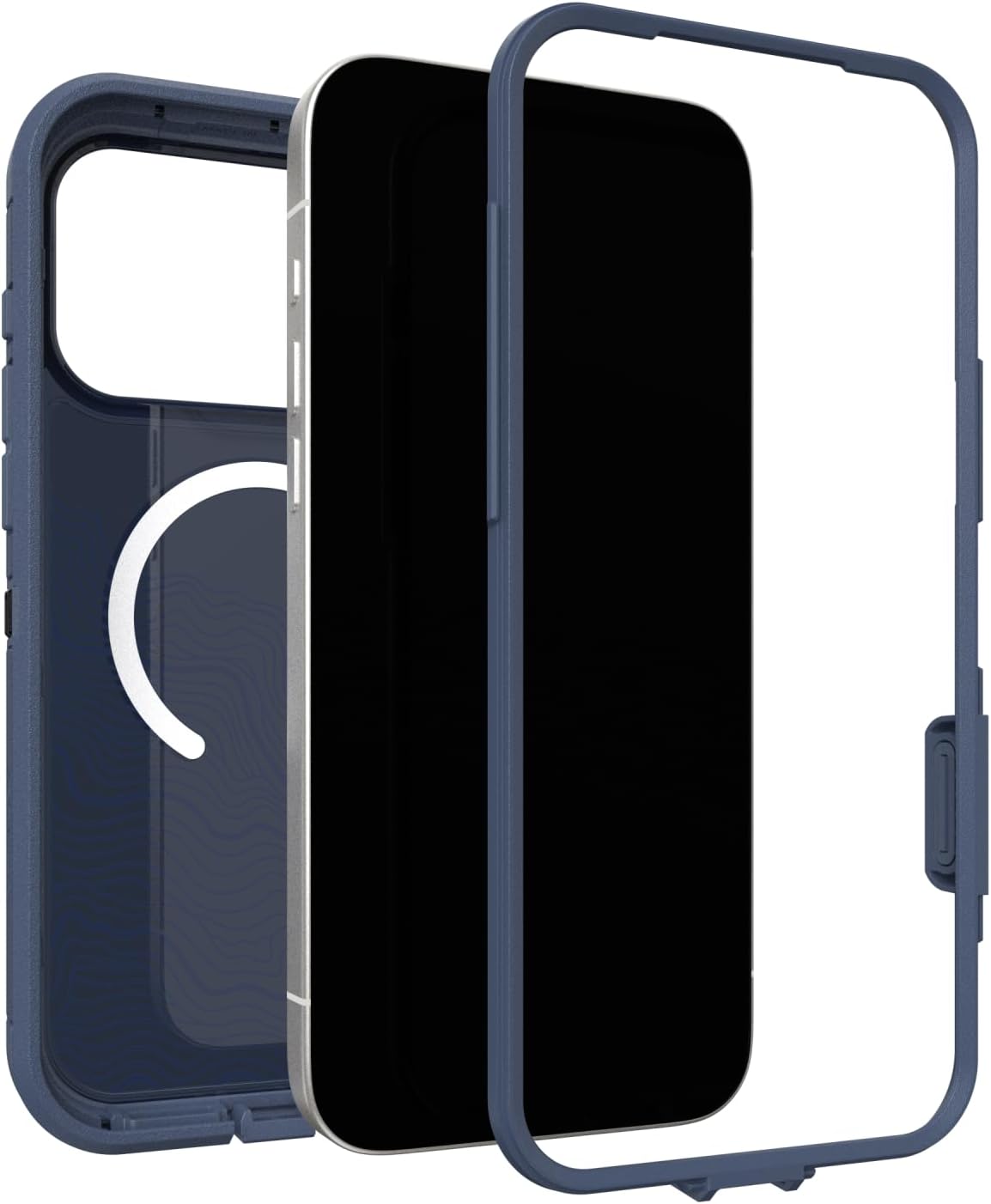 Detalle 2 de OtterBox iPhone 17 Pro Max Defender Series Pro XT Clear Case – Offgrid Blue