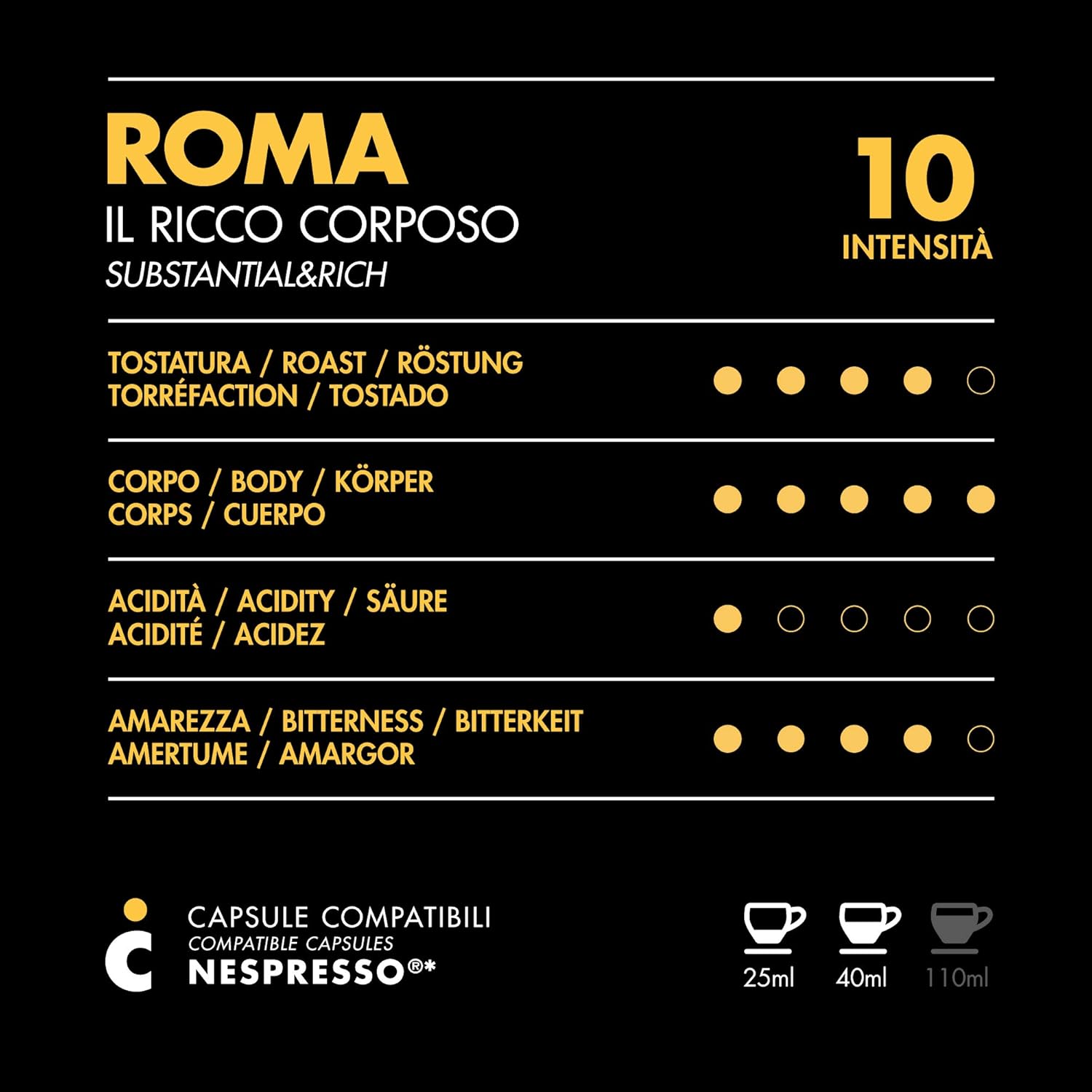 Detalle de Il Caffè Italiano Capsule Compatibili con Nespresso Roma – 120 capsule (Made in Italy)