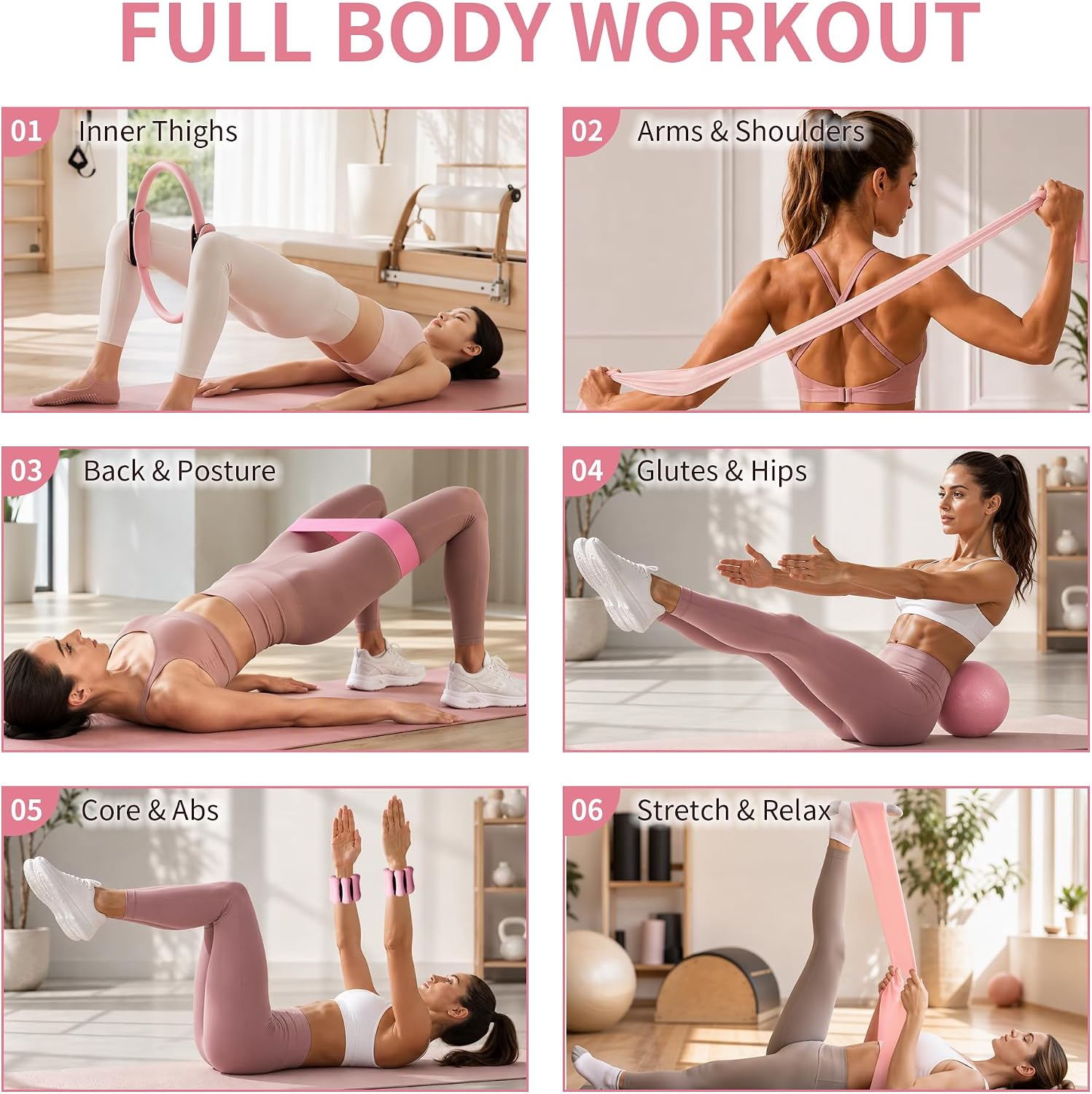 Detalle 2 de KANGFITER Pilates Equipment Kit with Resistance Bands