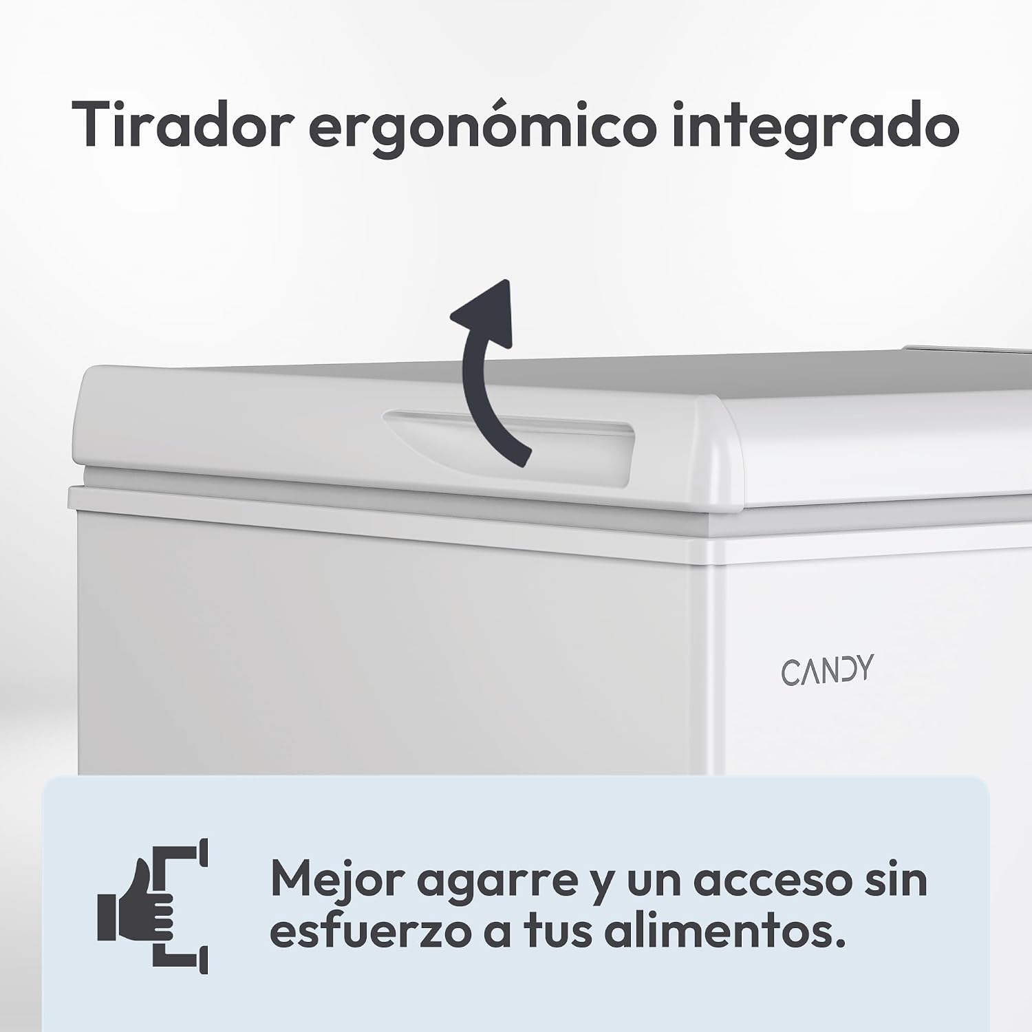 Detalle de Congelador arcón horizontal Candy CCHH 100E de 97 L (blanco), tecnología estática y control electrónico