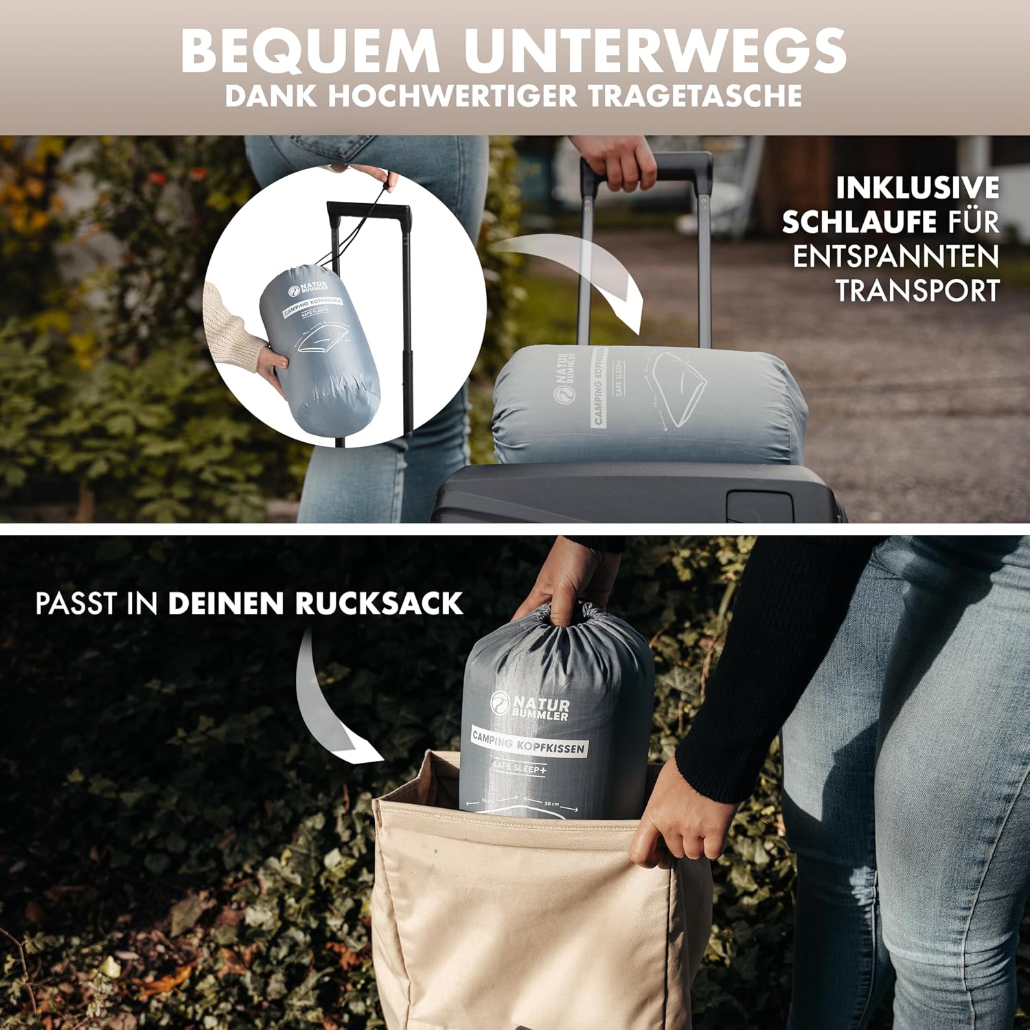 Thumbnail 3 de NATURBUMMLER Reisekissen Memory Foam 50x30x10 cm
