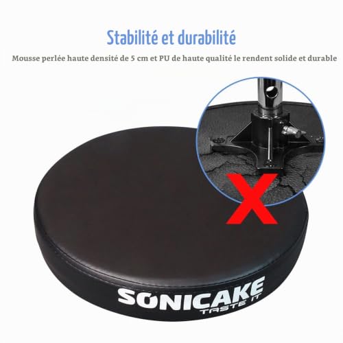 Thumbnail 3 de SONICAKE Tabouret de Batterie Réglable en Hauteur Pliable Noir