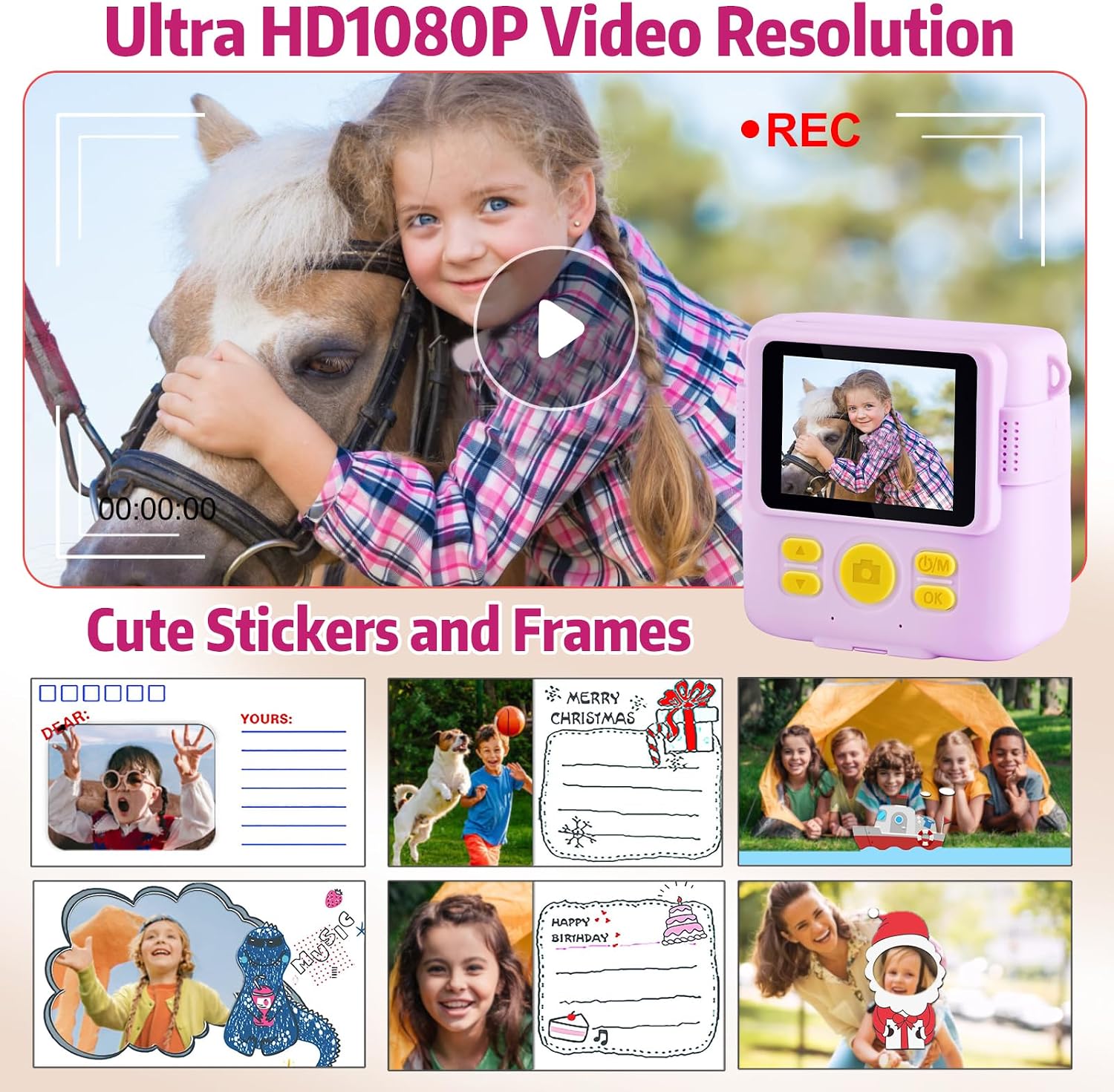 Thumbnail 4 de Kids Instant Camera 1080P with 32GB SD card