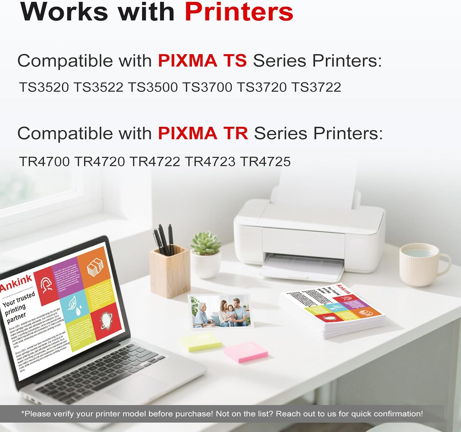 Detalle de ANKINK 275XL/276XL 3-Pack Compatible Ink Cartridges for Canon PIXMA TS & TR Printers