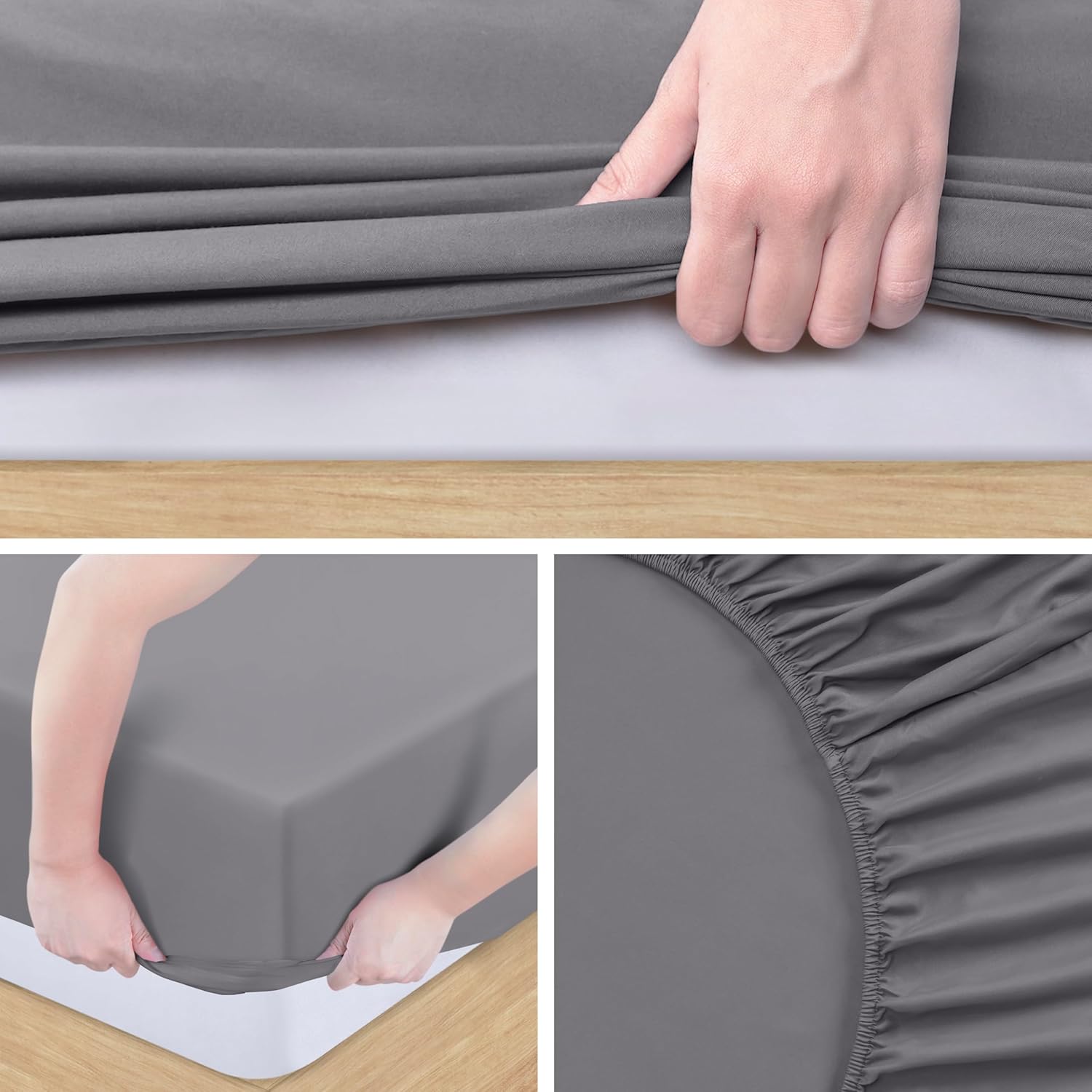 Thumbnail 4 de Utopia Bedding Sábanas 3 Piezas 90x190 Gris
