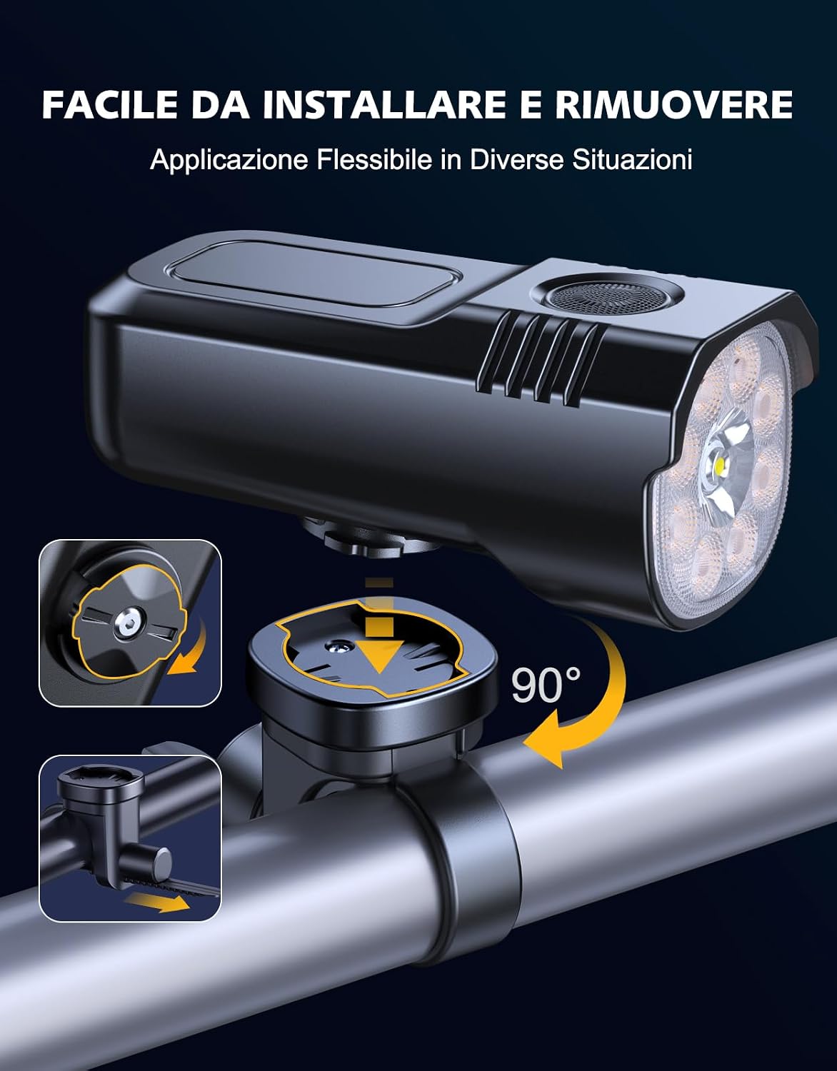 Thumbnail 6 de Rolgno Super Luminose Luci Bicicletta LED 8+7 modalità