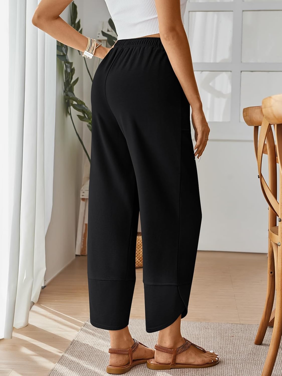 Thumbnail 2 de Trendy Queen Women's Wide Leg Pants: Soft Cotton Blend with Pockets