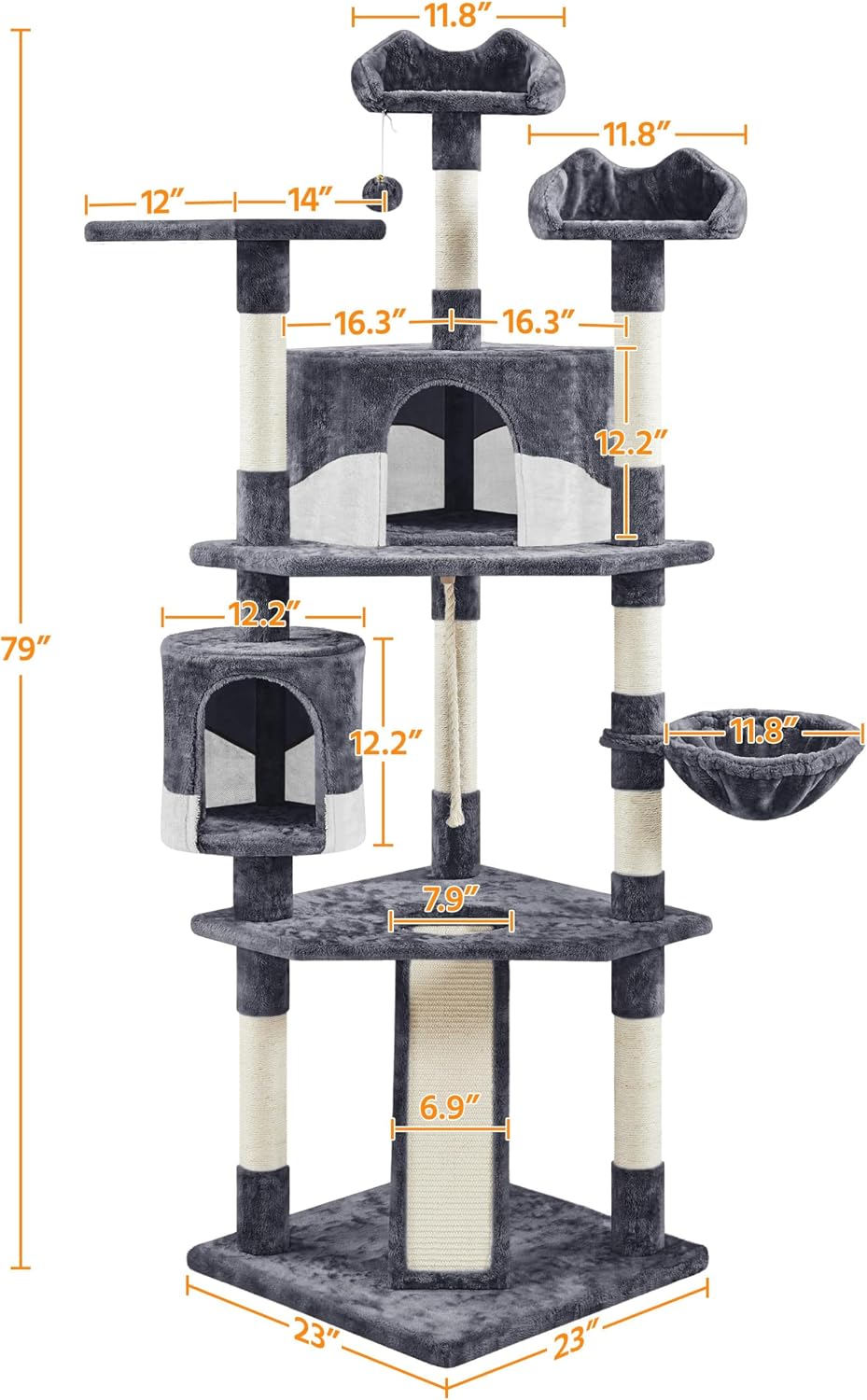 Detalle 2 de Yaheetech Cat Tree, 79-Inch