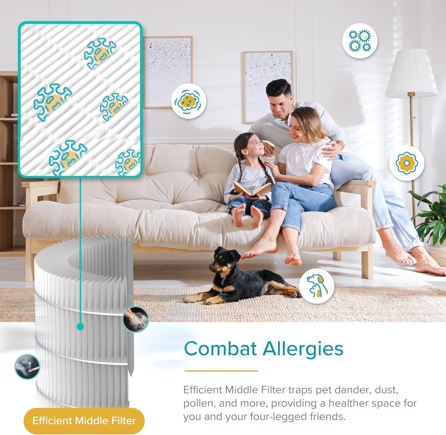 Thumbnail 6 de Levoit Core P350-P Air Purifier for Pets with Activated Carbon Filter