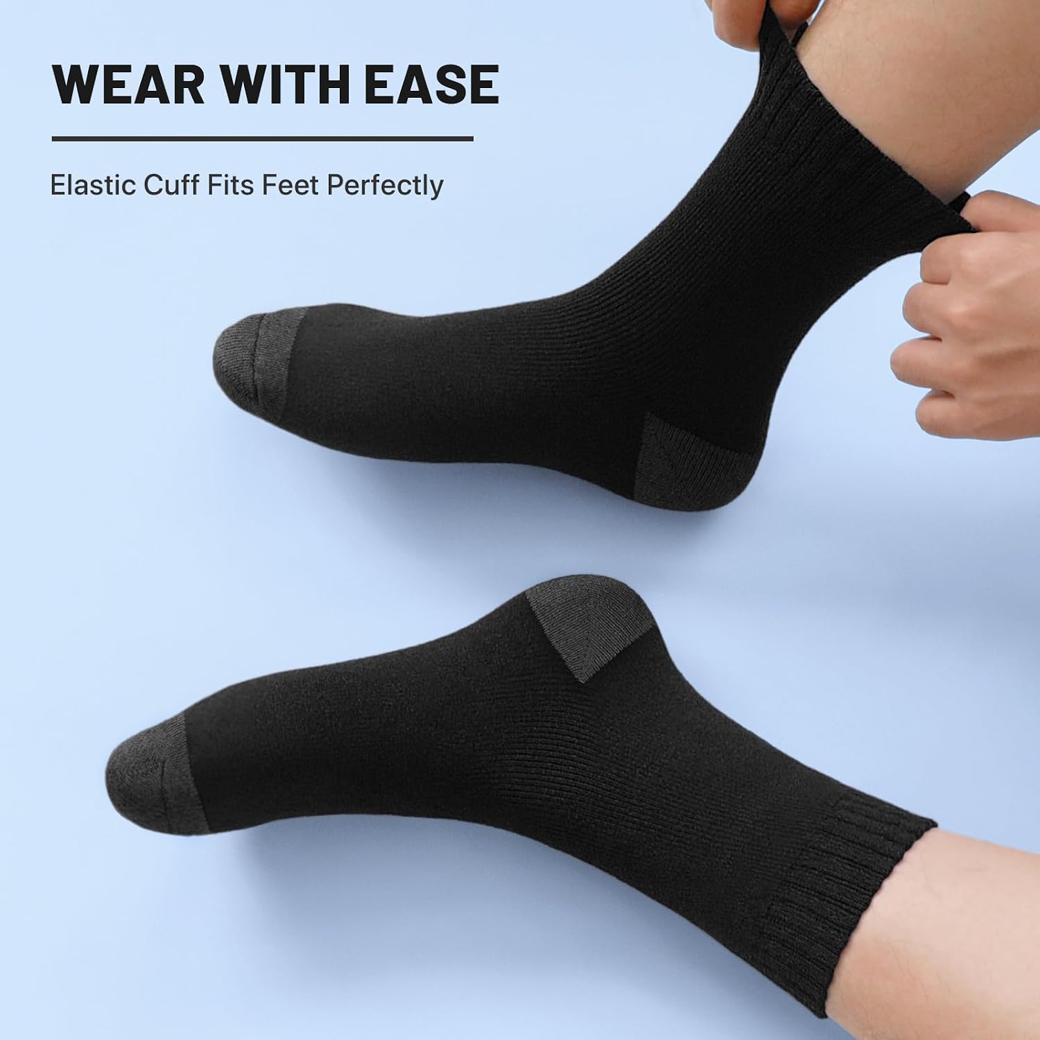 Thumbnail 5 de SIMIYA Merino Wool Crew Socks for Men (5 Pairs) – Thick Thermal Hiking Socks