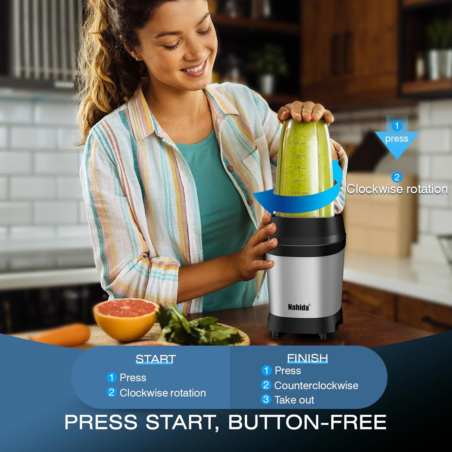 Detalle de Nahida Blender 1200W Smoothie Maker 🍹