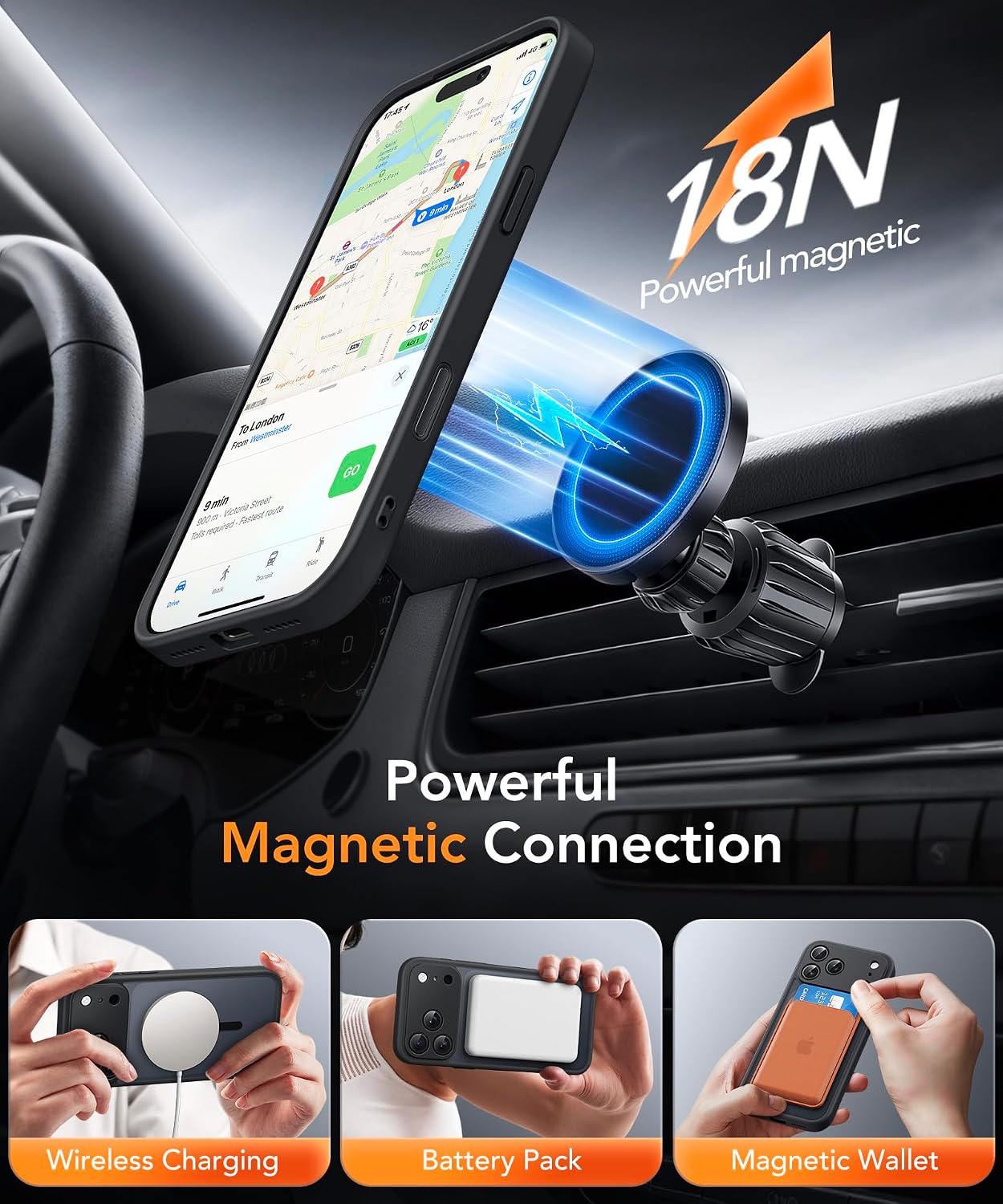 Detalle de iPhone 17 Pro Max Magnetic Privacy Case with MagSafe