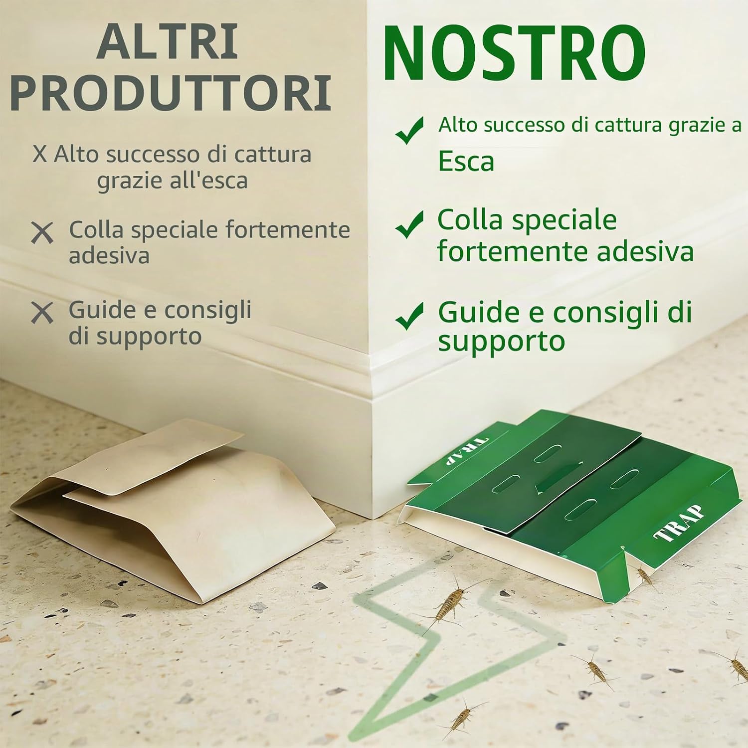 Thumbnail 2 de Pesciolini d'argento Trappole Scarafaggi - 10 Trappole adesive efficaci e sicure per casa