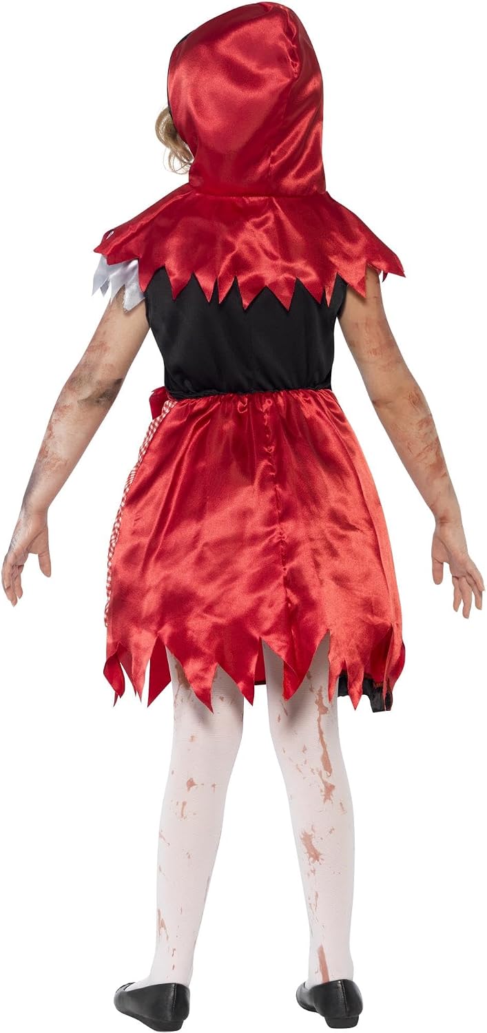 Detalle de Smiffys Kinder Zombie Miss Hood Kostüm, Kleid und Kapuzencape, Größe M (44285)