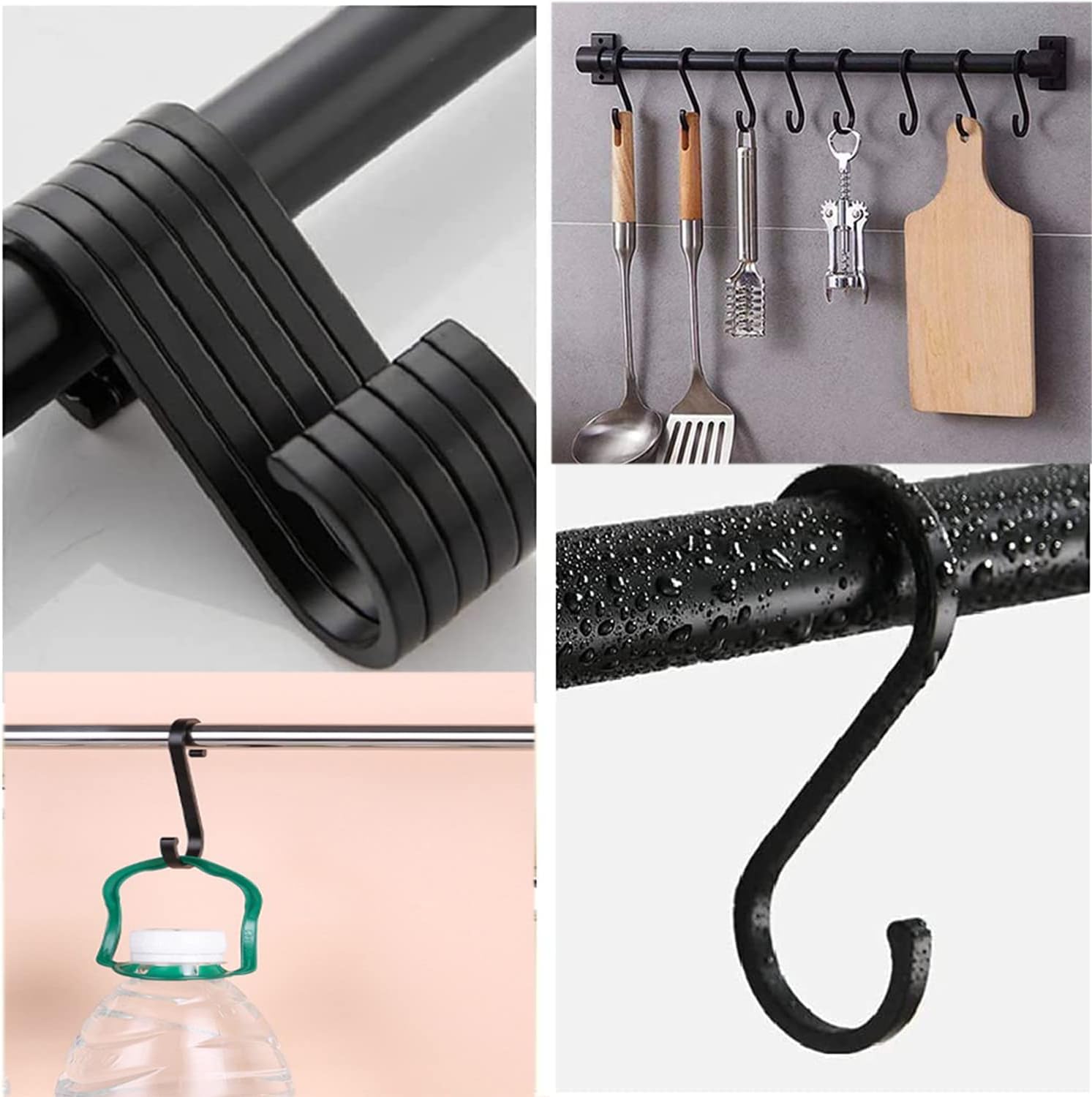 Thumbnail 5 de JeoPoom Ganci Multifunzione in Alluminio per Pentole, Abbigliamento e Bagno – Set da 10 pezzi neri